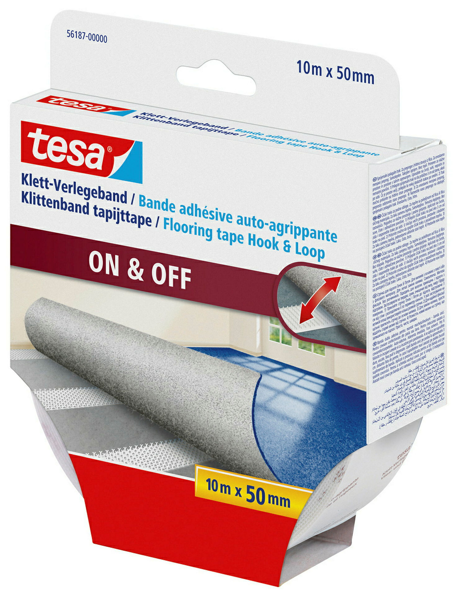 tesa® Klett-Verlegeband, 10m x 50mm