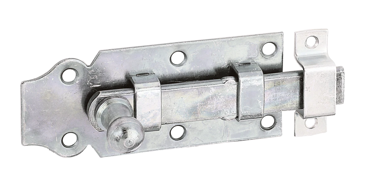 Türriegel, gerade mit Schlaufe 100x44x16 mm, vz-disp.