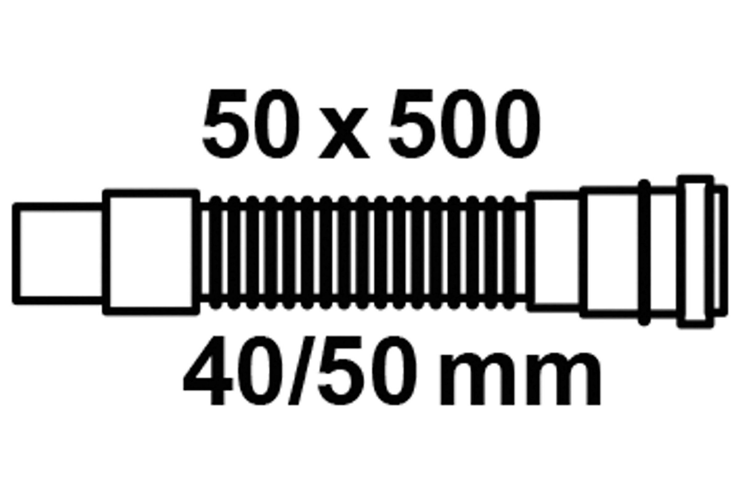 Flexibler HT-Anschluss, Grau, 50 x 500 x 40/50 mm