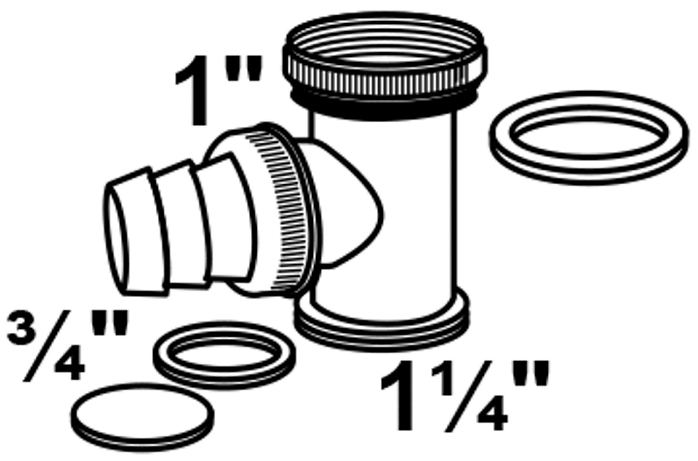 Ablauf-T-Stück, Chrom, 1 1/4'', für Siphon