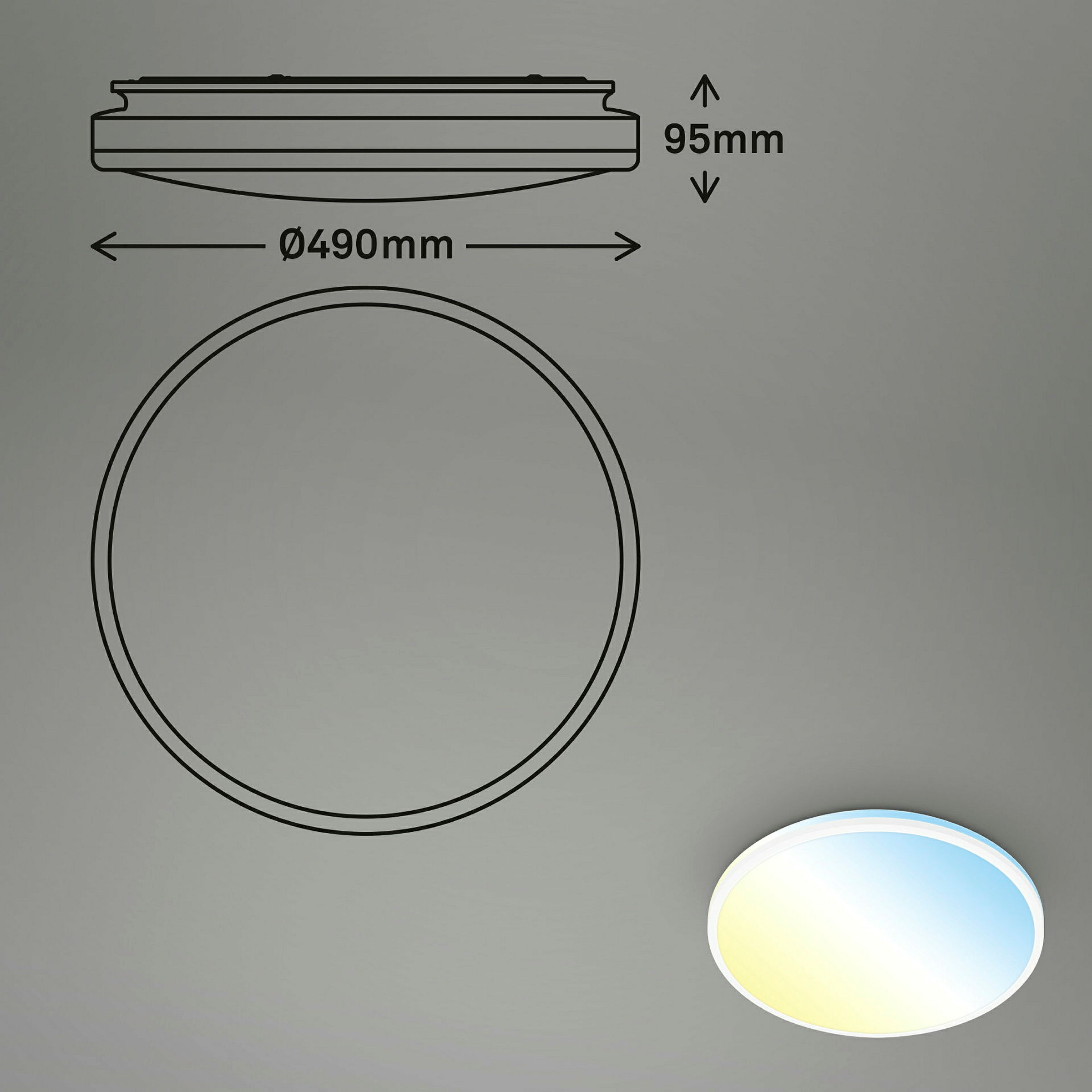 LANA CCT-LED Deckenleuchte, Weiß, LED/40W