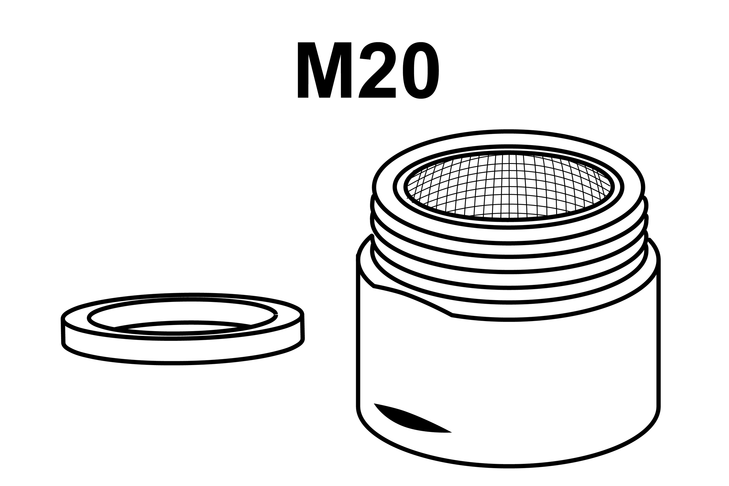 Mischdüse, Chrom, M20AG