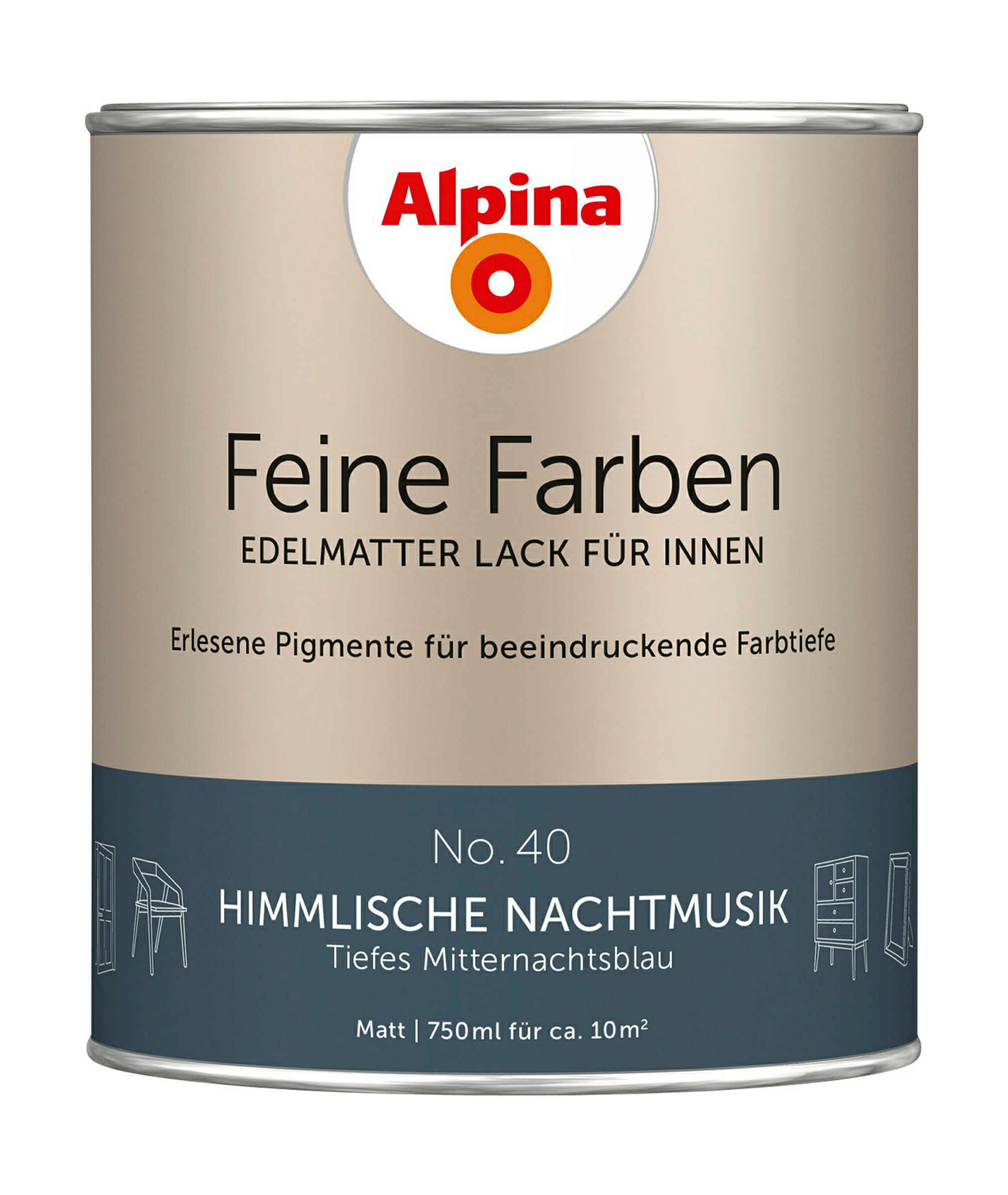Alpina Feine Farben Lack No. 40 Himmlische Nachtmusik® edelmatt 750ml