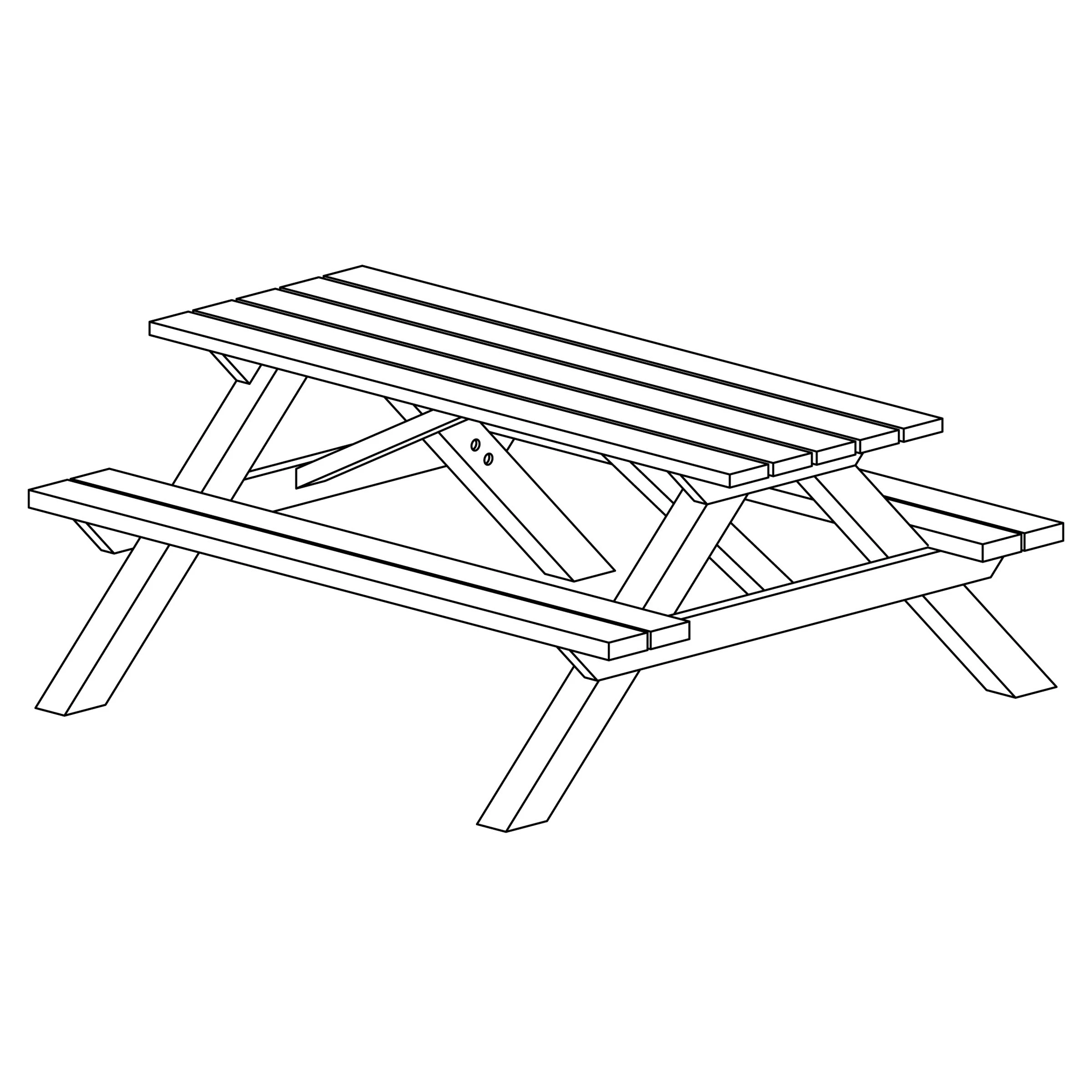 Picknicktisch 180x170x75cm