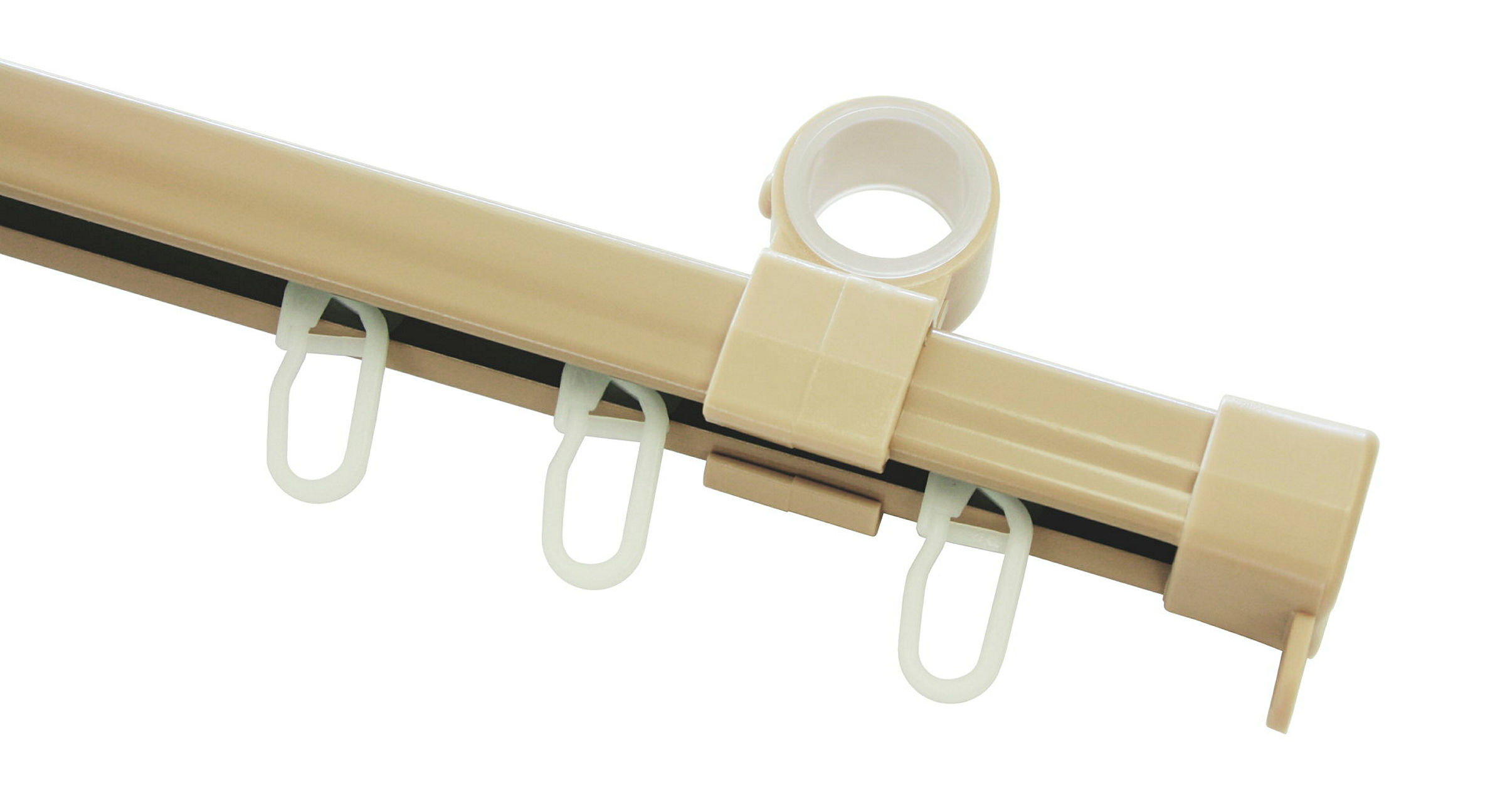 U-Laufschiene, Zusatzschiene für Gardinenstangen, beige, 290 cm