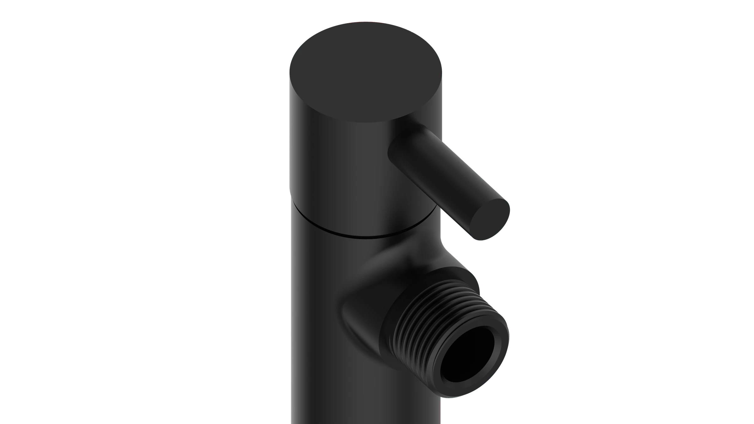 MS Eckventil, Schwarz matt, 1/2''AG x 10 mmQ, mit Rosette