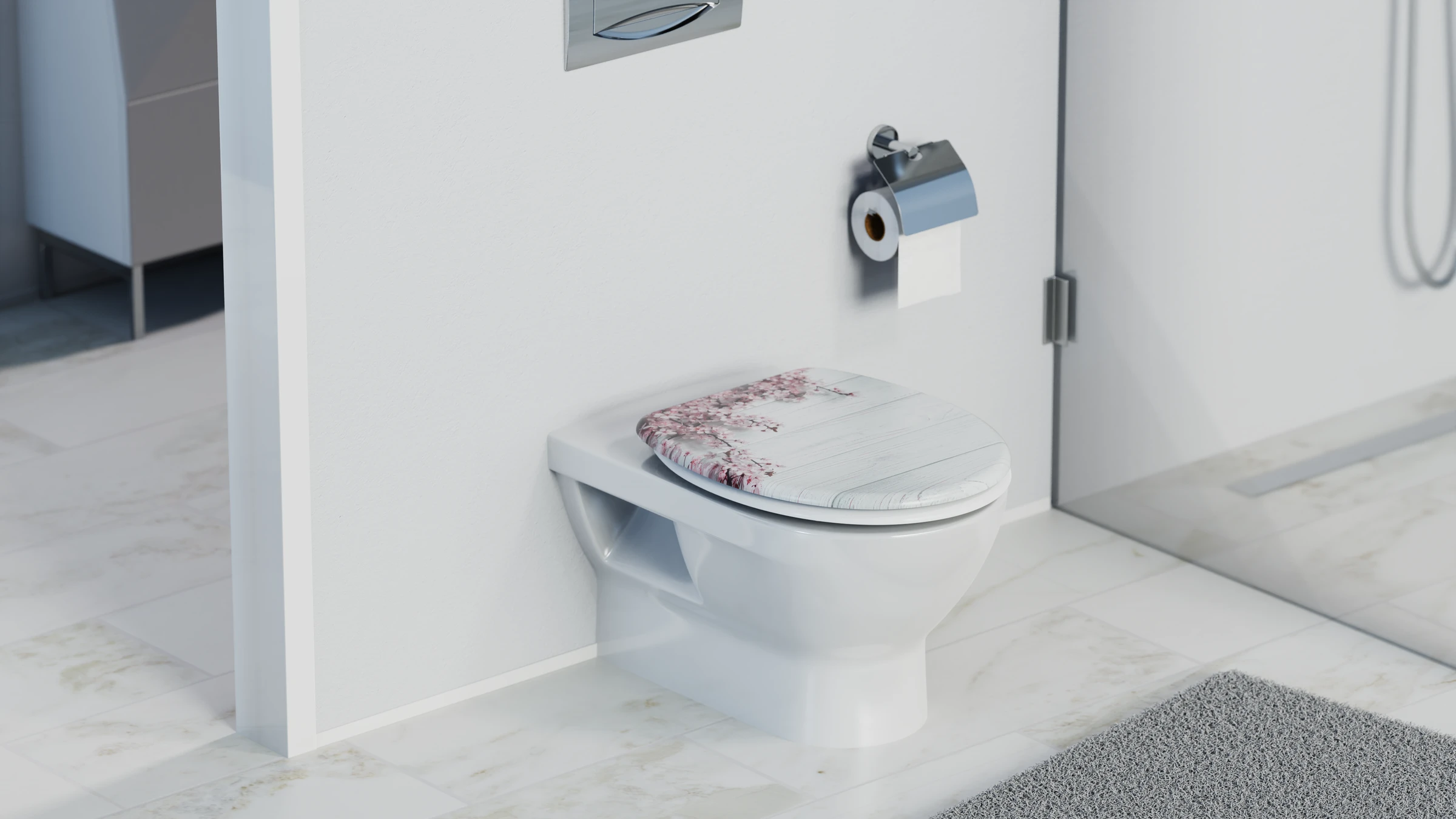Duroplast WC-Sitz FLOWERS&WOOD, mit Absenkautomatik