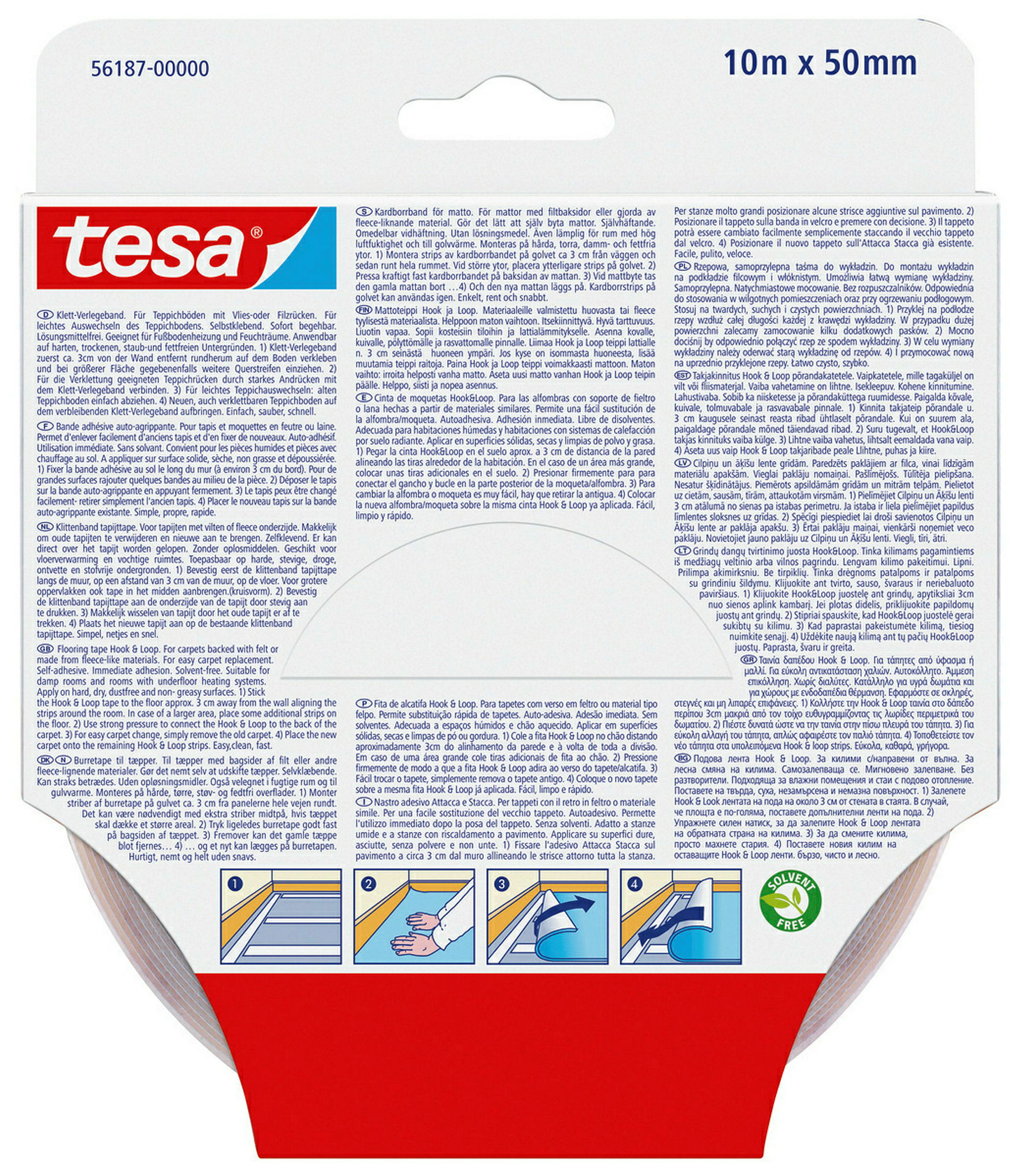 tesa® Klett-Verlegeband, 10m x 50mm
