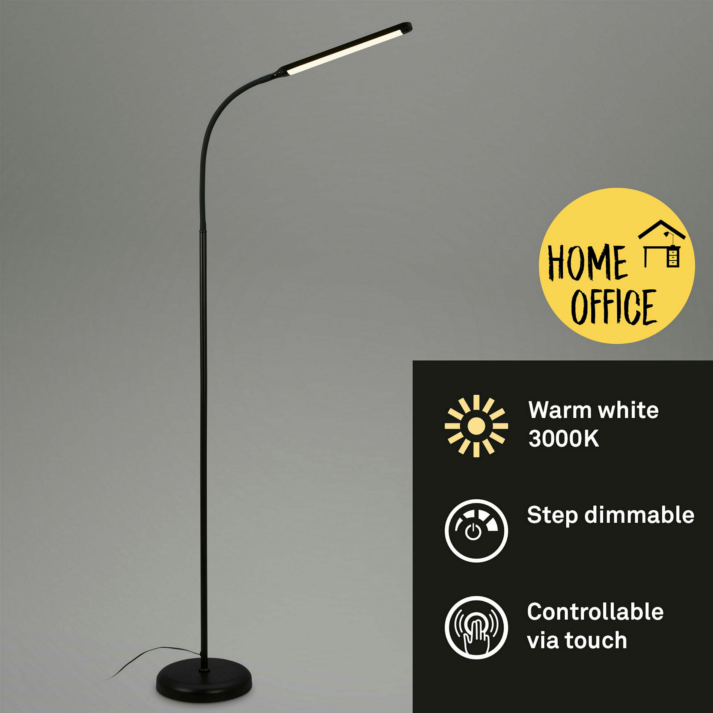 LED Stehleuchte, schwarz, 1xLED-Platine/6,5W