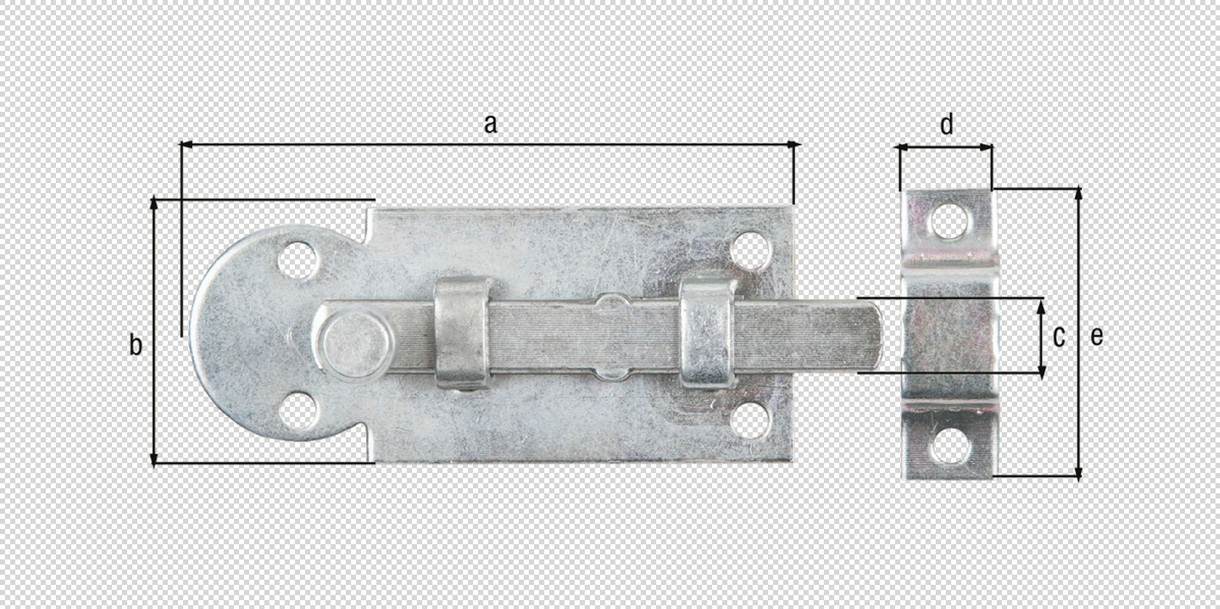 Fensterriegel mit Knopfgriff 61x26 verzinkt