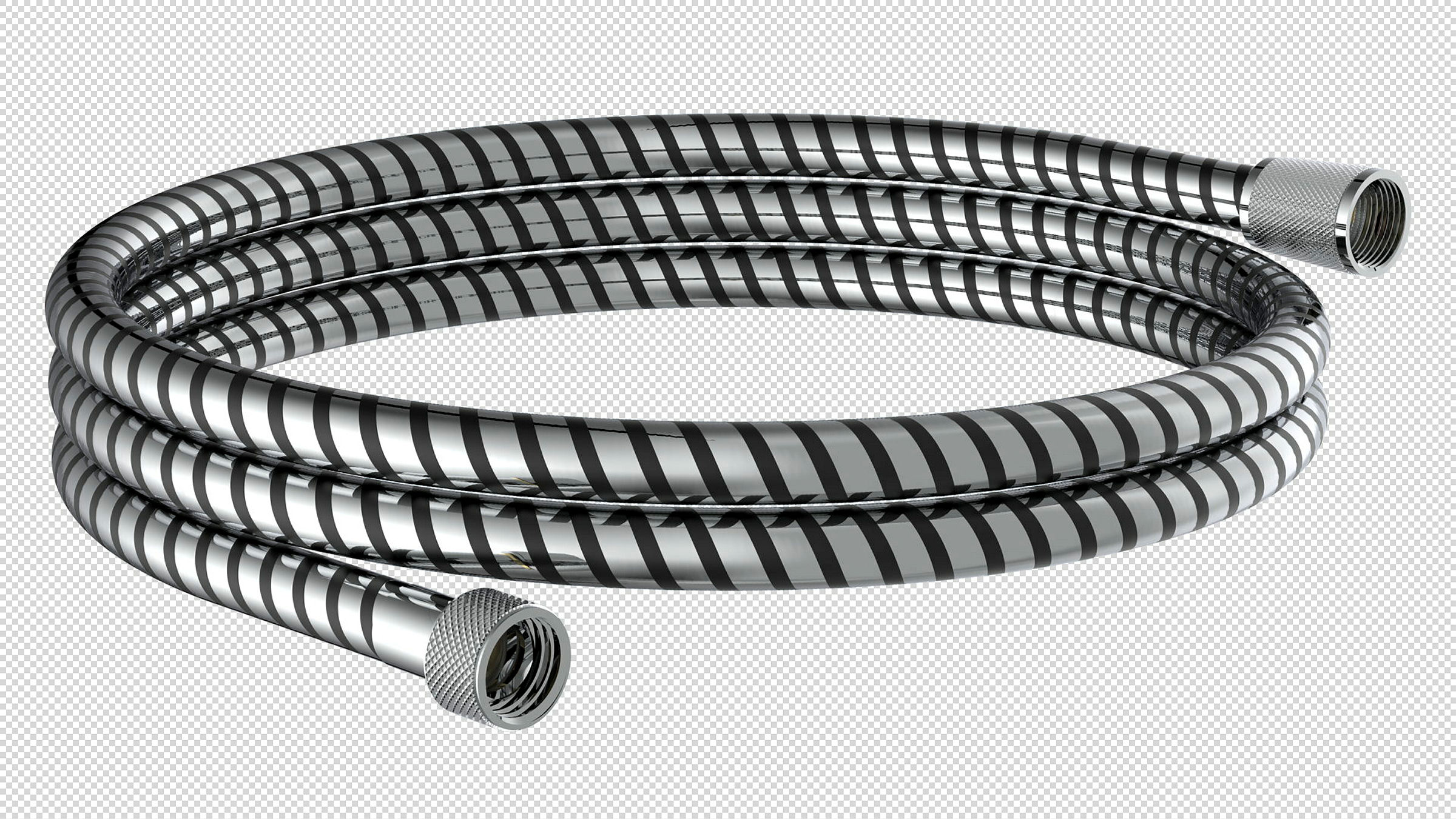 Brauseschlauch 200 cm, Kunststoff, Schwarz/Chrom