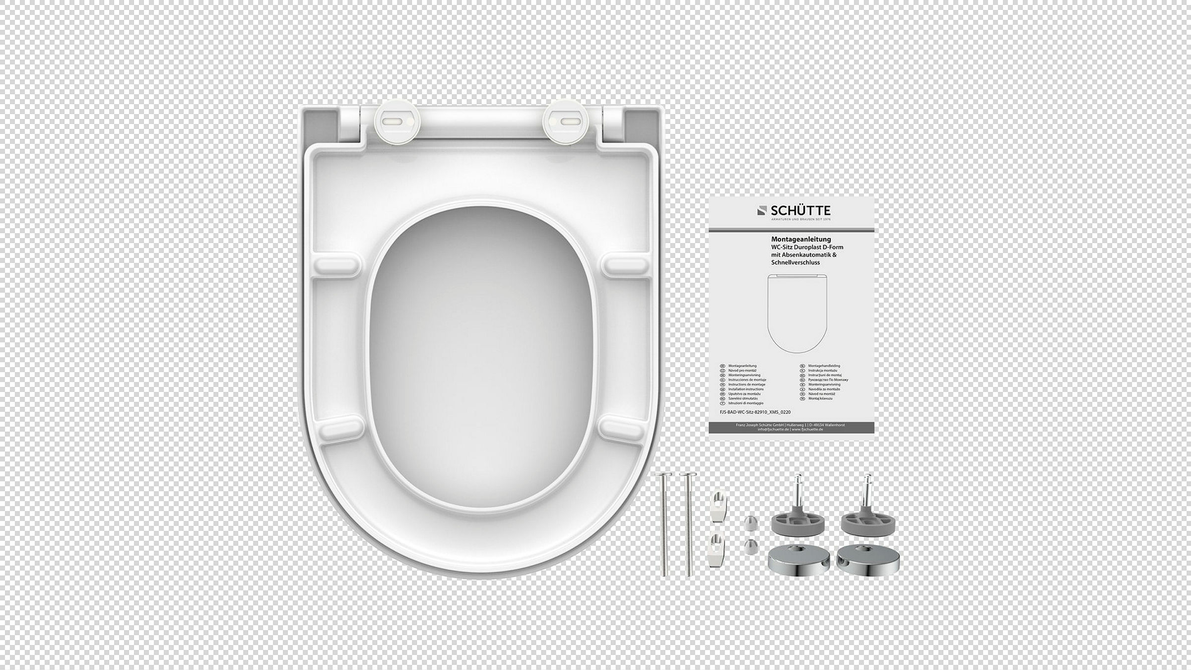 Duroplast WC-Sitz D-Form WHITE, mit Absenkautomatik und Schnellverschluss