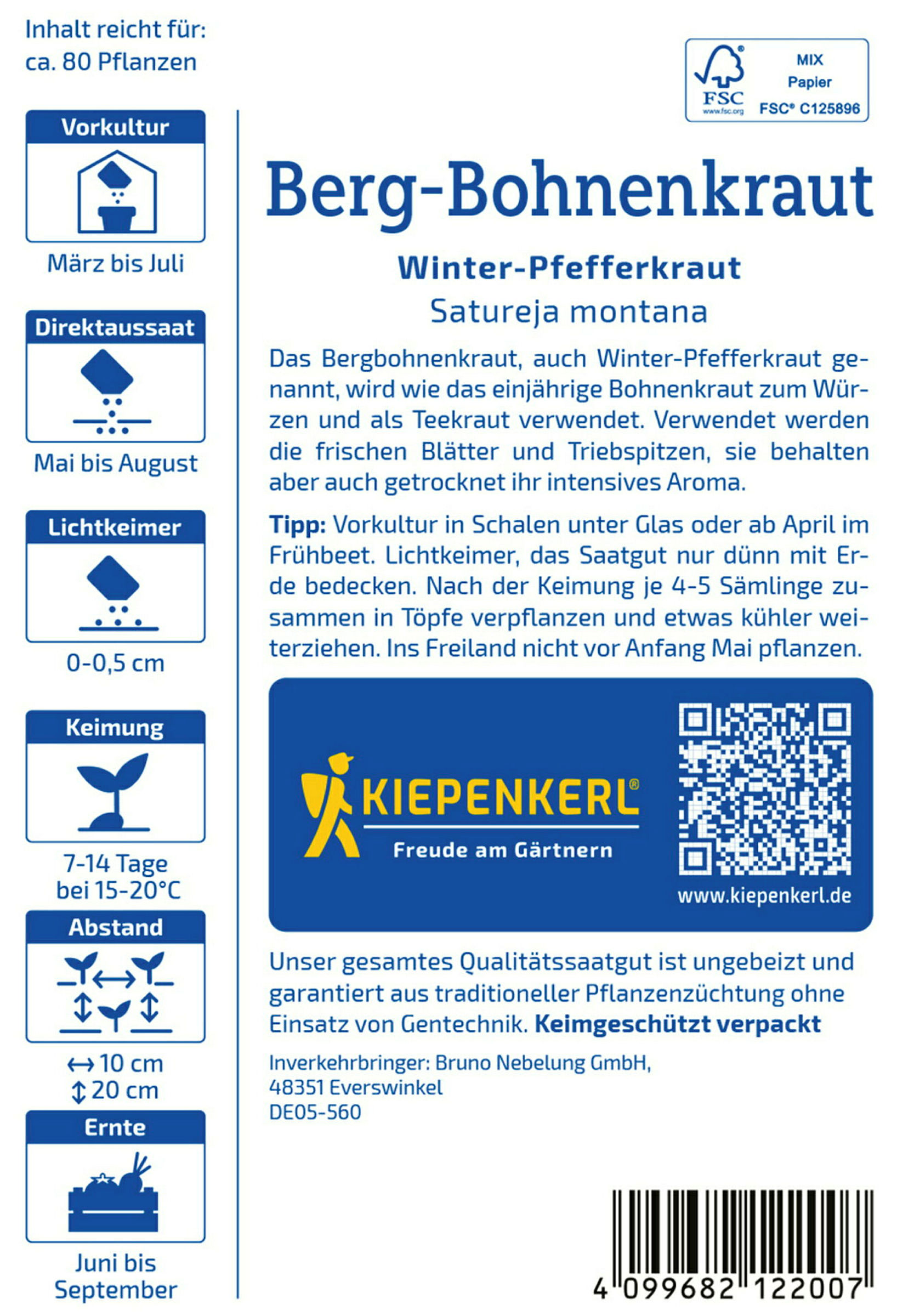 Kiepenkerl Berg-Bohnenkraut Winter-Pfefferkraut