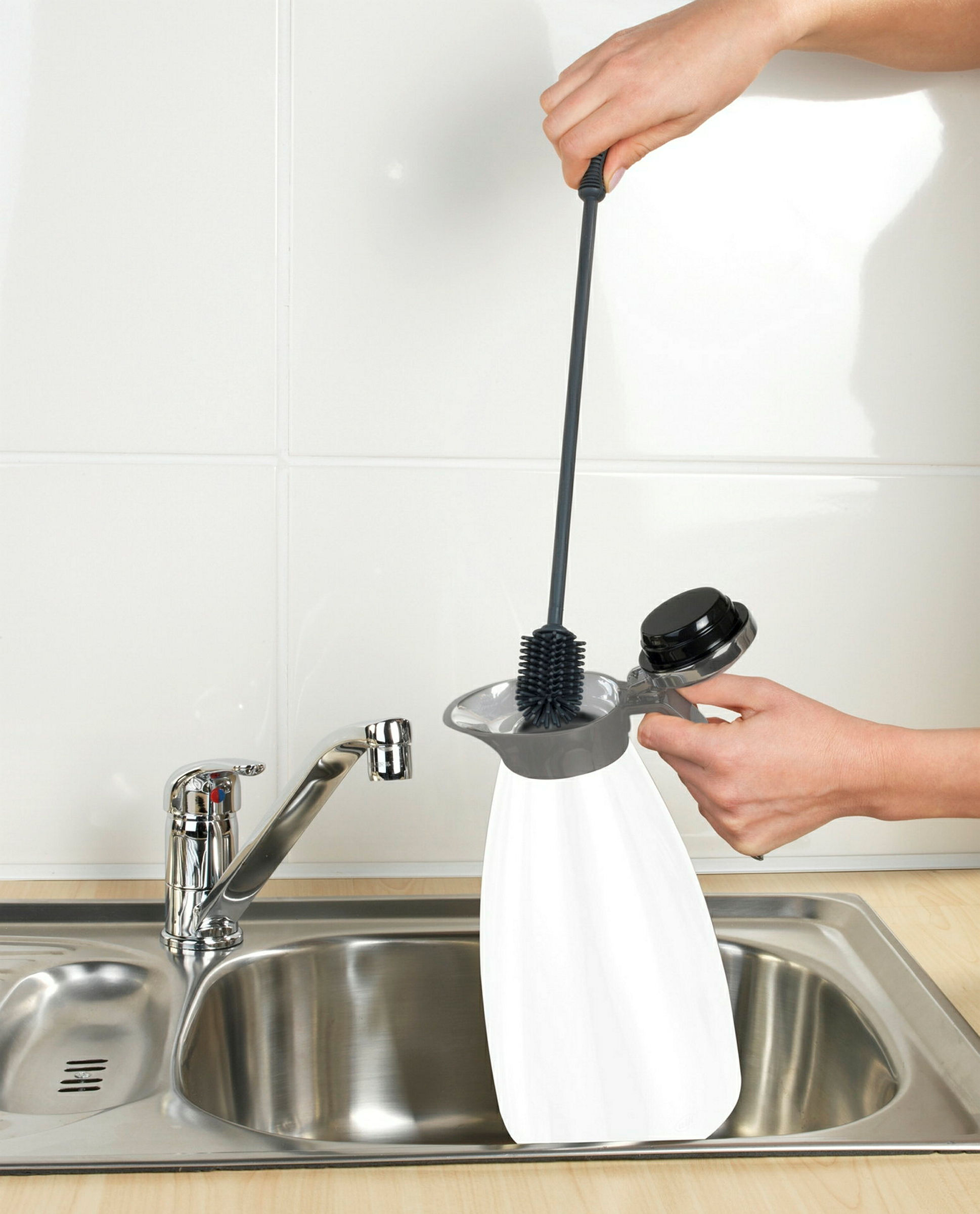 Silikon Flaschenbürste 38 cm Grau Sia