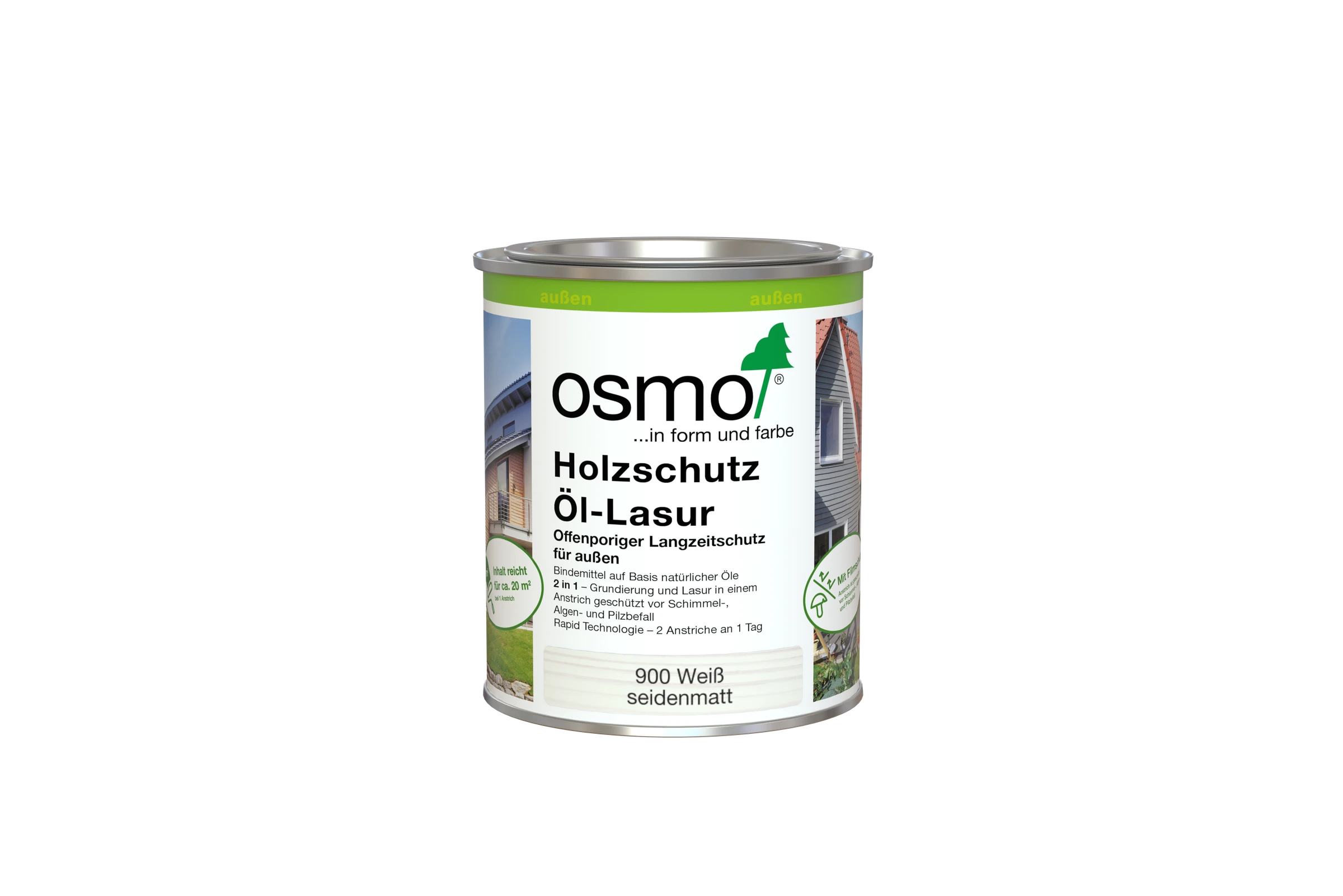 900 Holzschutz Öl-Lasur Weiß 750 ml
