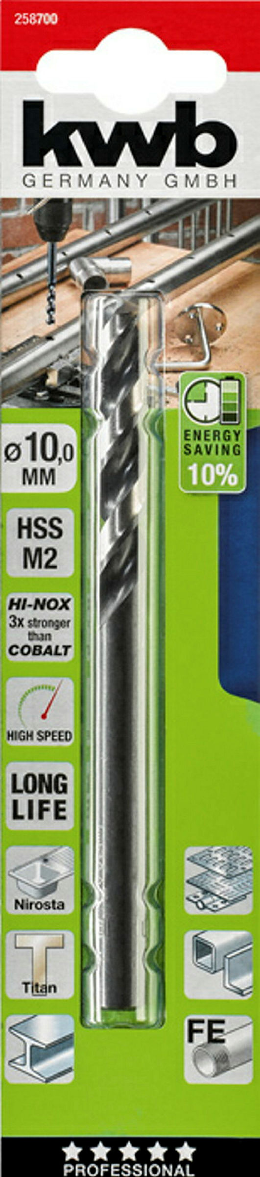HI-NOX HSS M2 Metallbohrer, ø 10.0 mm
