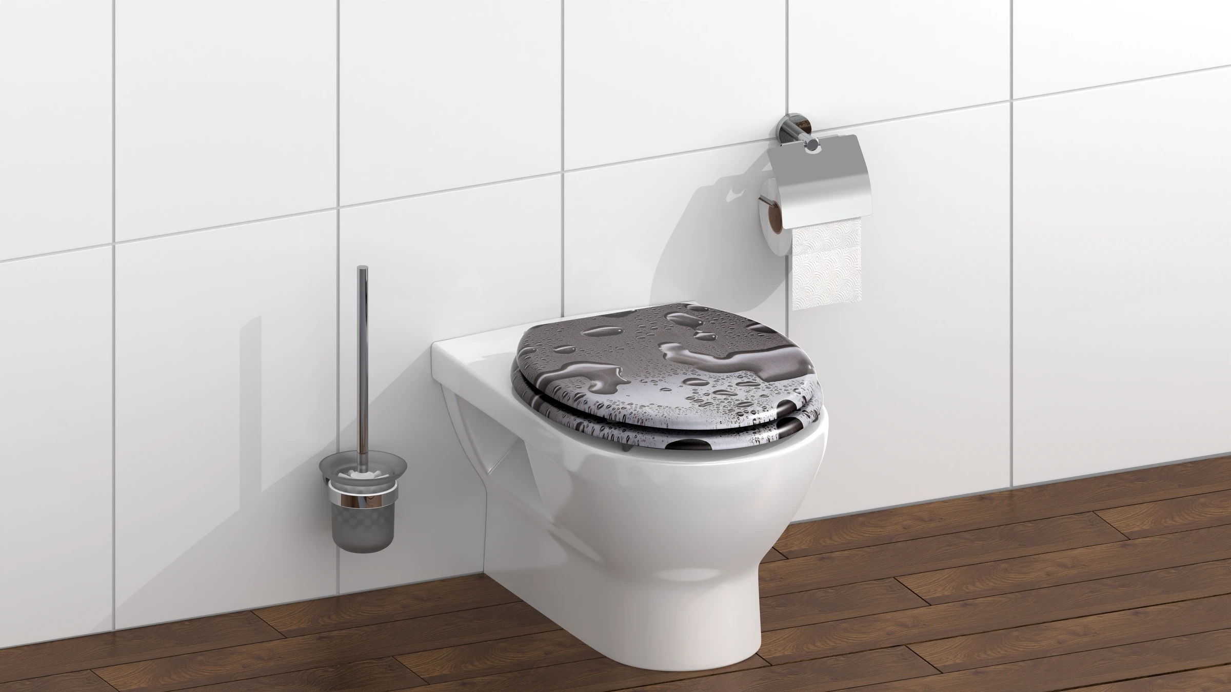 MDF WC-Sitz GREY STEEL, mit Absenkautomatik