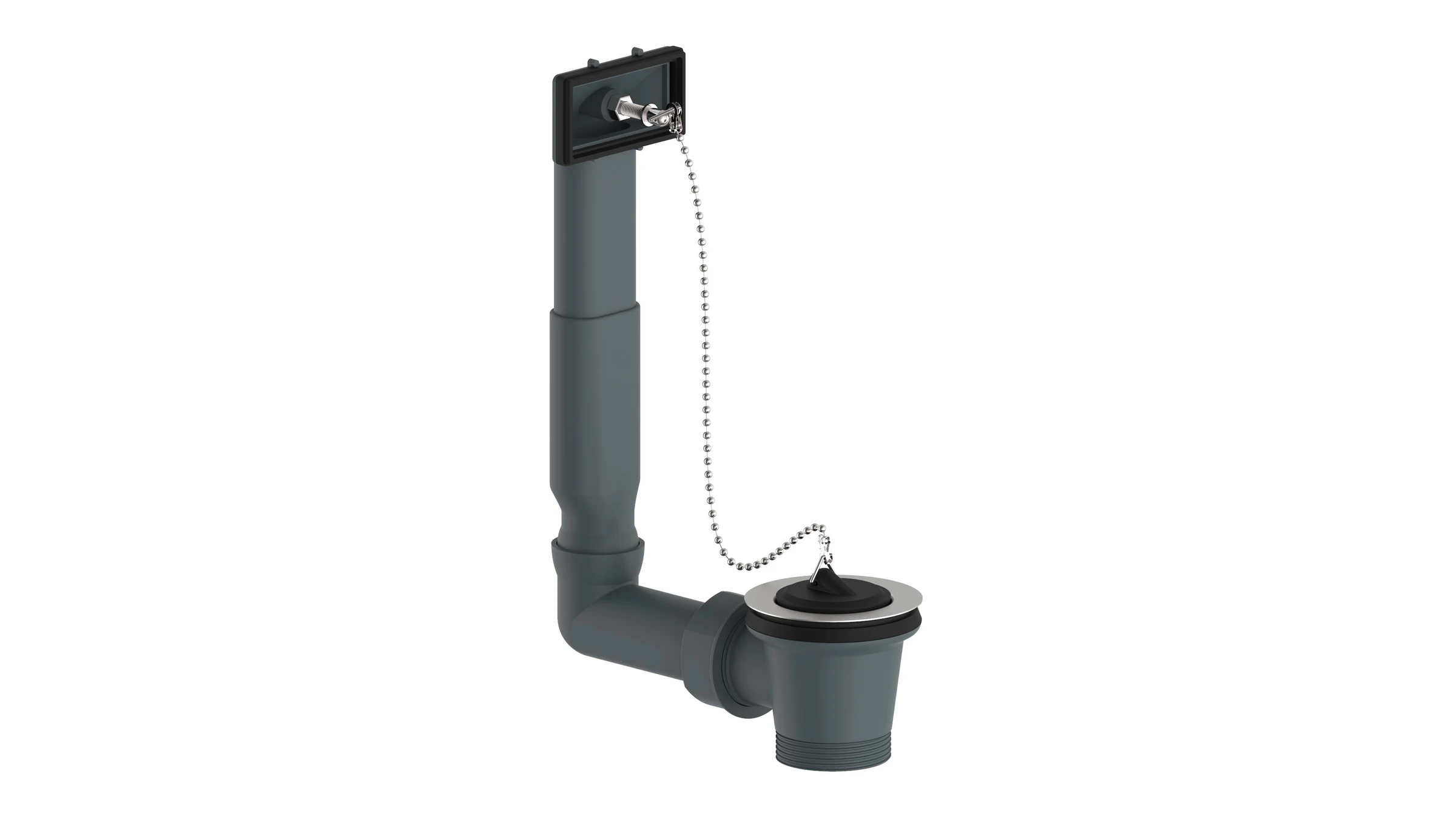 ECO-SAVE KS Spülen-Ab- und Überlaufgarnitur, Grau, 1 1/2''AG x 70 mm, höhen