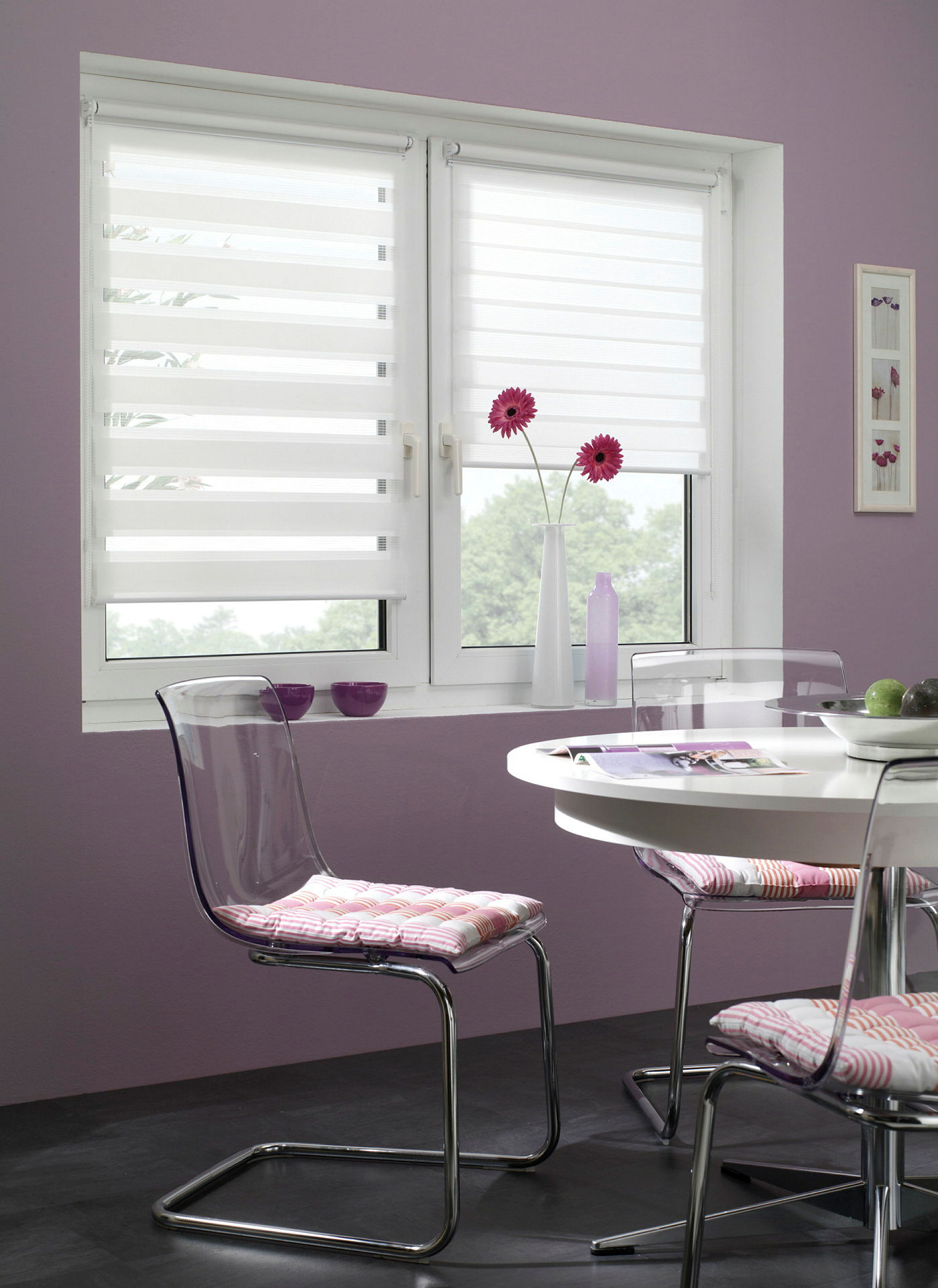EASYFIX Doppelrollo, ohne Bohren, weiß, 45x150 cm
