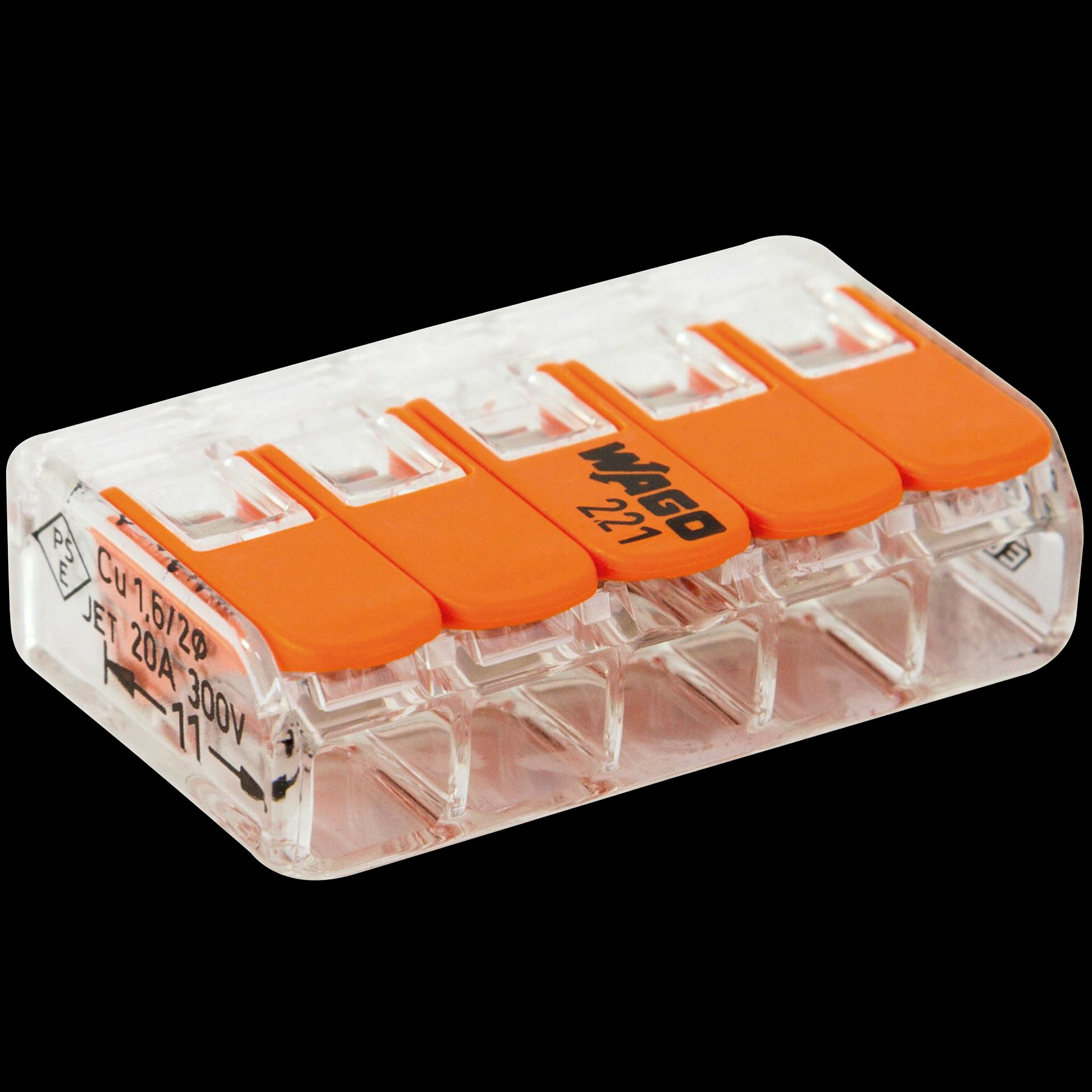 WAGO Verbindungsklemme, 5-fach, orange, 10 Stück