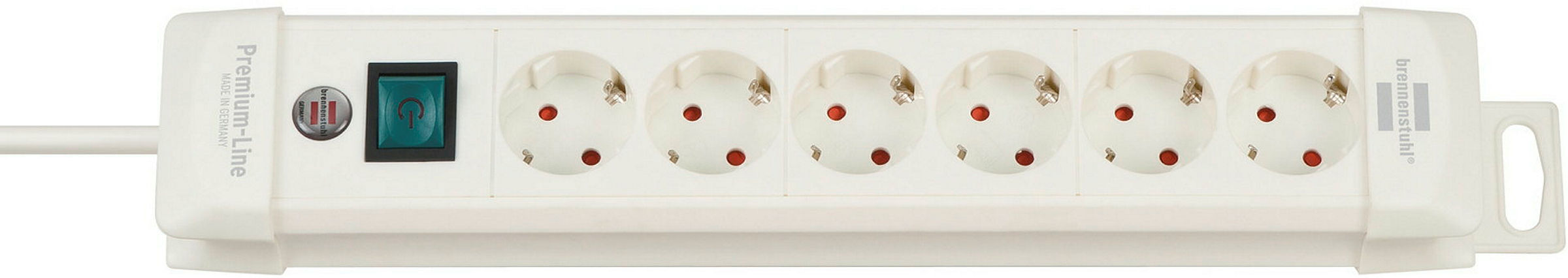 Premium-Line 6fach weiss *DE* 3m H05VV-F3G1,5 mit Schalter