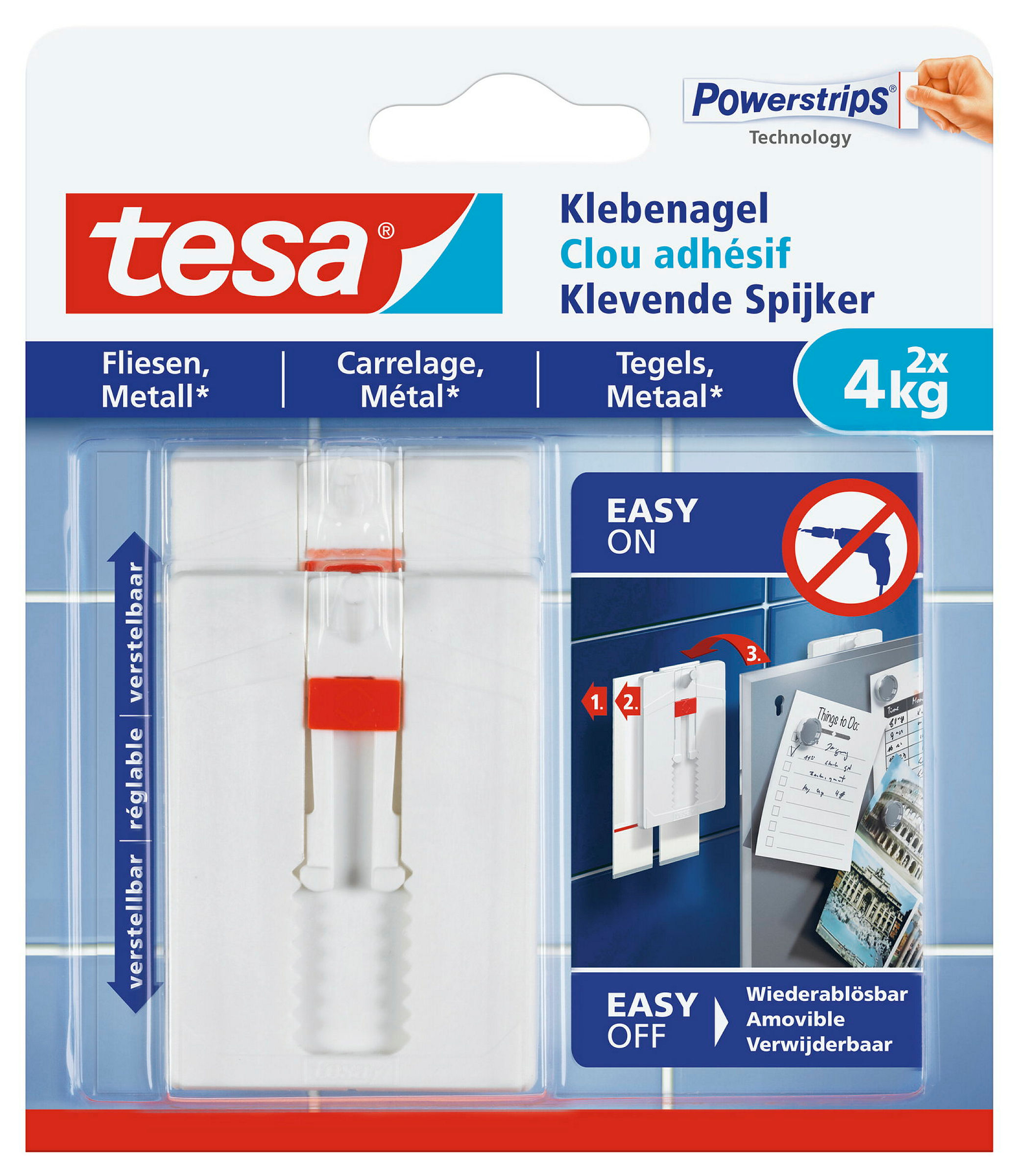 Verstellbarer Klebenagel für Fliesen und Metall (4kg), 2 Stück