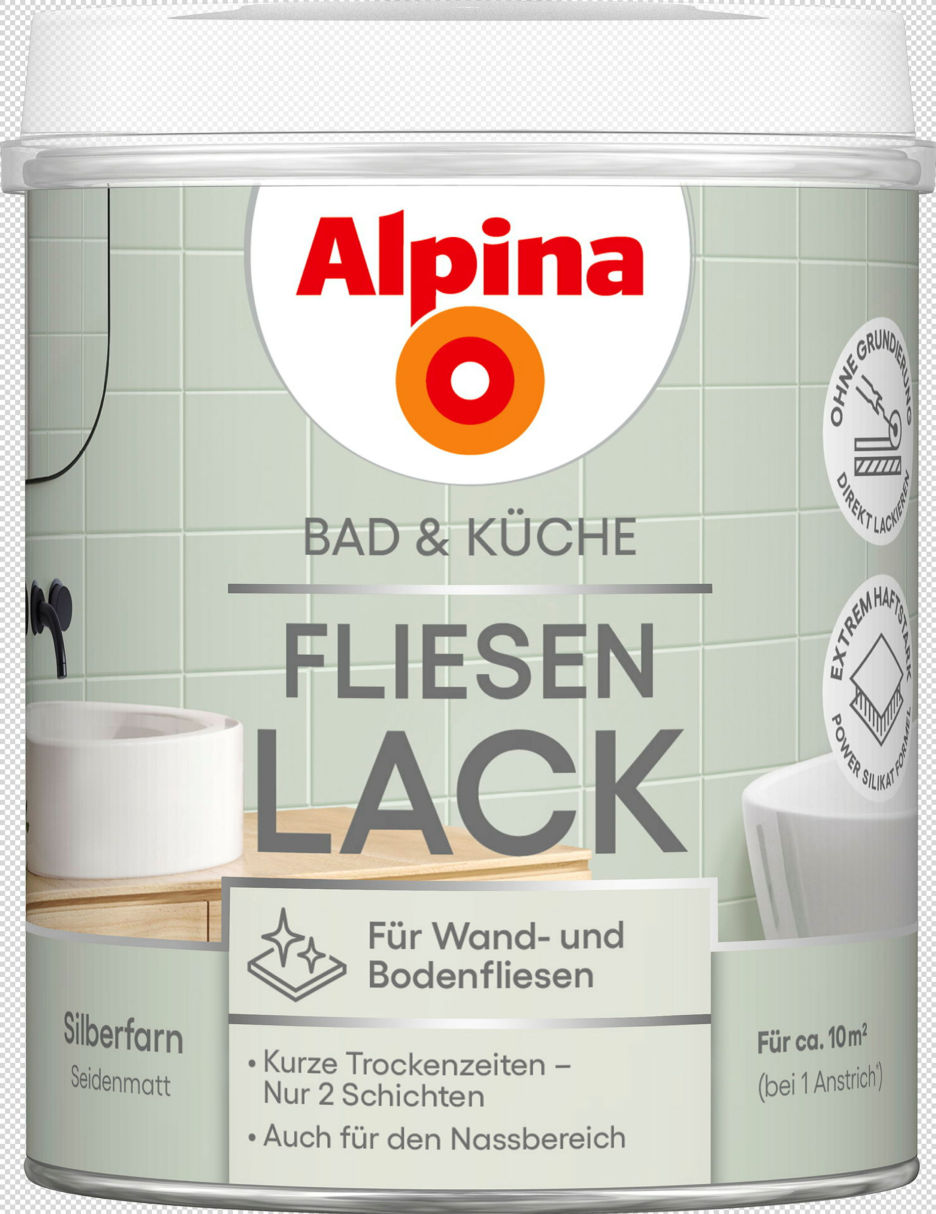Alpina Bad & Küche Fliesen-Lack Silberfarn SM 750ml