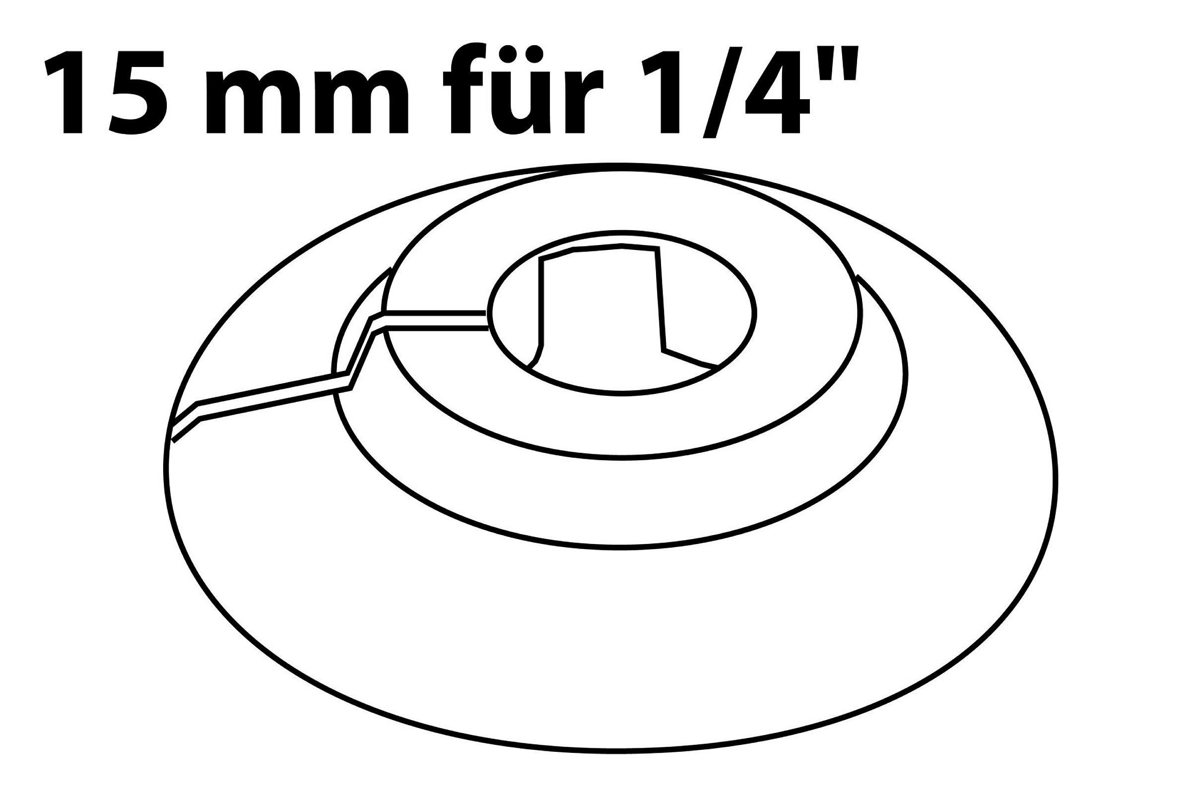 PP Heizungs-Rosette, Weiß, 15 x 10 mm, für 1/4'' (1x)
