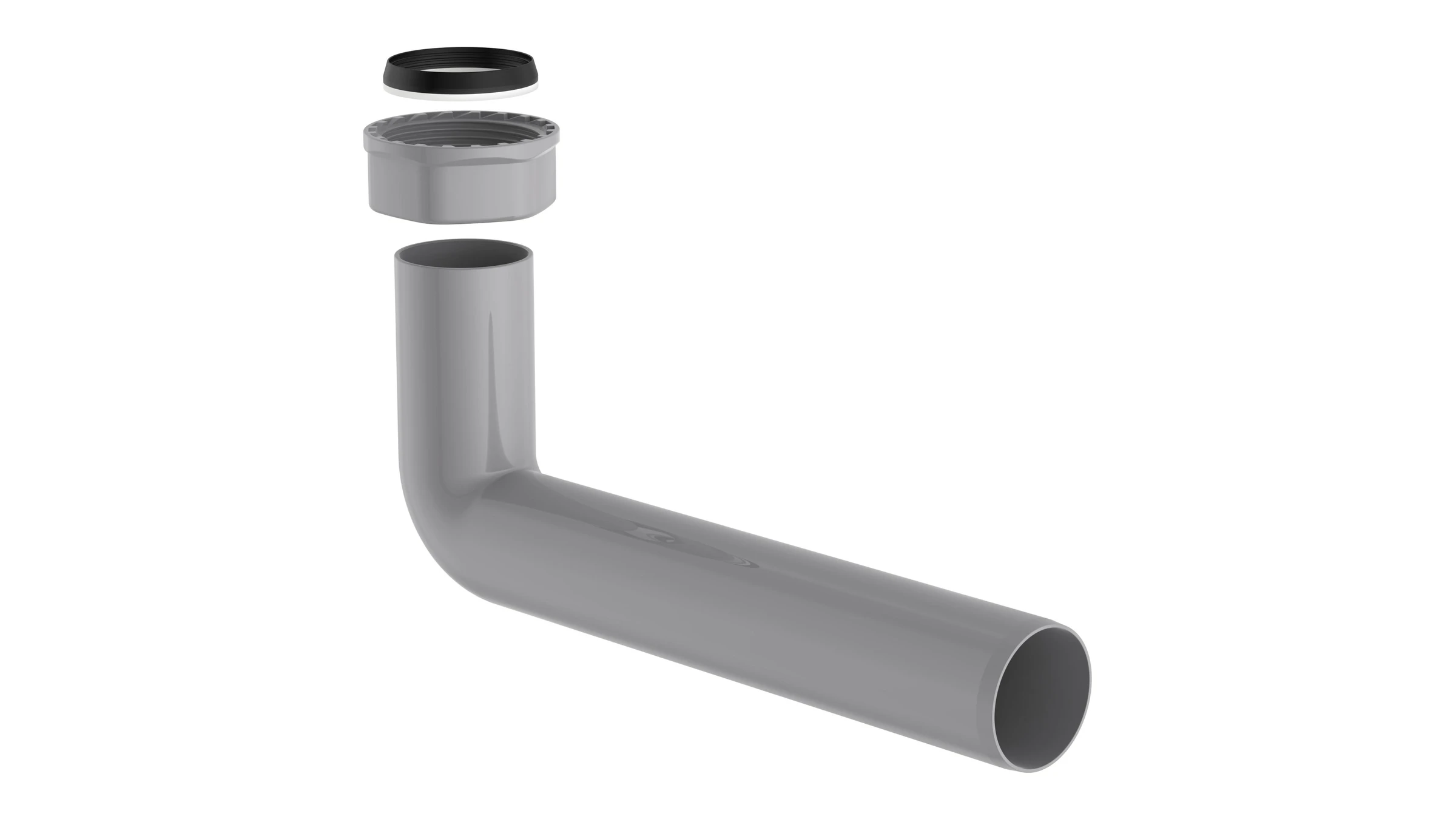 ECO-SAVE KS Abgangsbogen, Grau, 1 1/2''IG x 235 mm x 40 mm