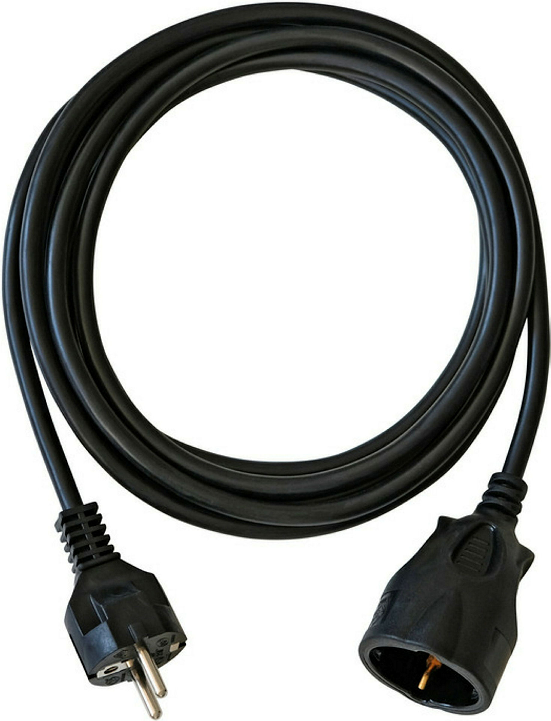 Verlängerungskabel 3m schwarz H05VV-F3G1,5 mit KiSchu