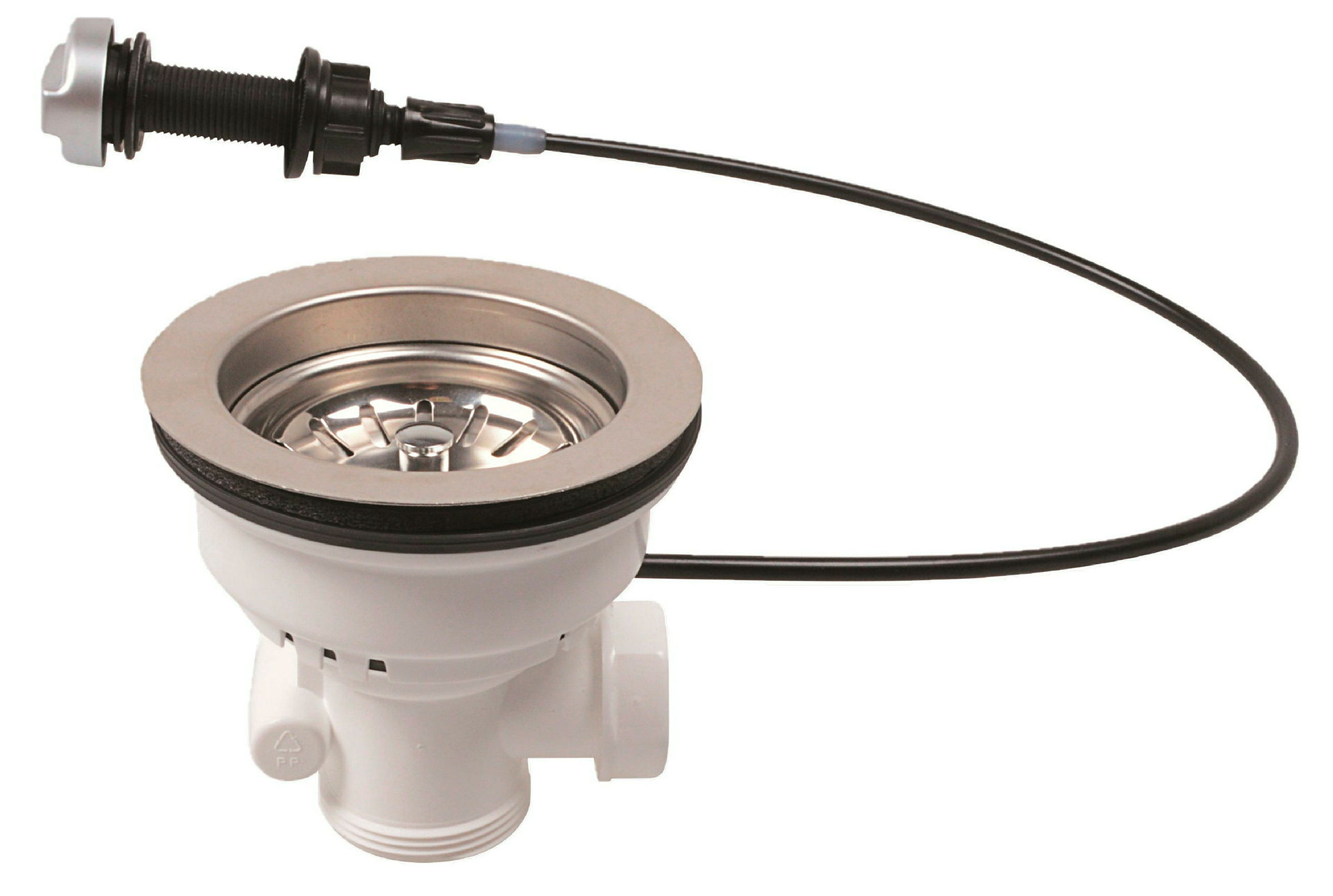 KS Korbventil Bowdenzug, 1 1/2''AG, Edelstahl-Ventilkelch und Sieb Ø114 mm,