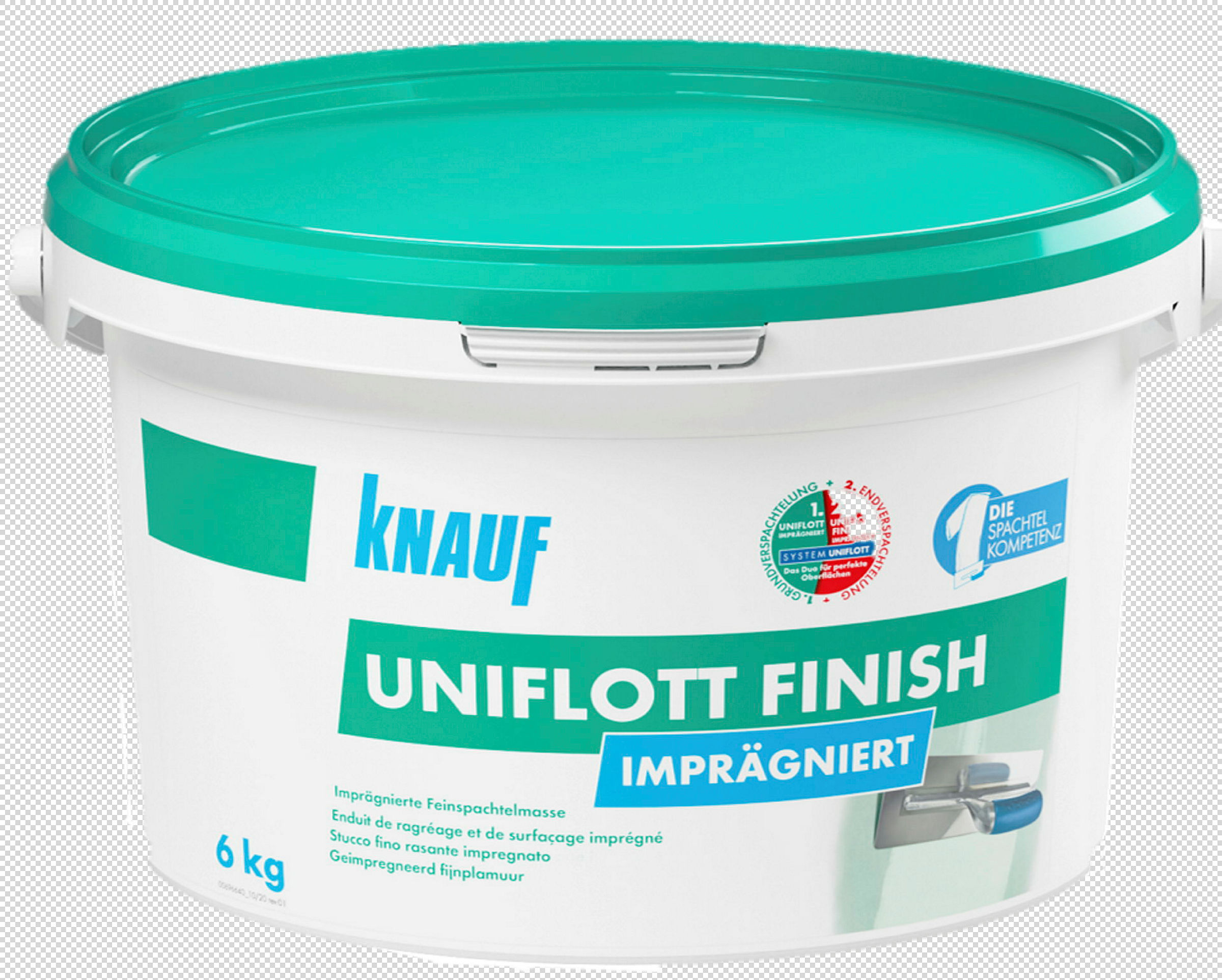 Gebrauchsfertige, imprägnierte Feinspachtelmasse für Oberflächenfinish