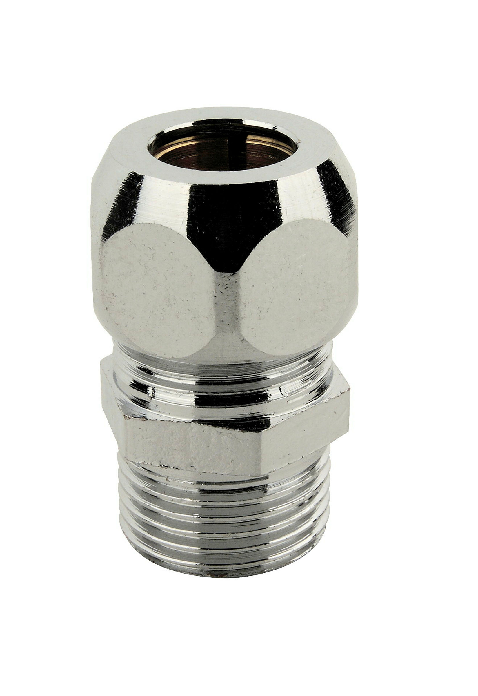 MS Quetschverschraubung-Nippel, Chrom, 1/2''AG x 10 mmQ
