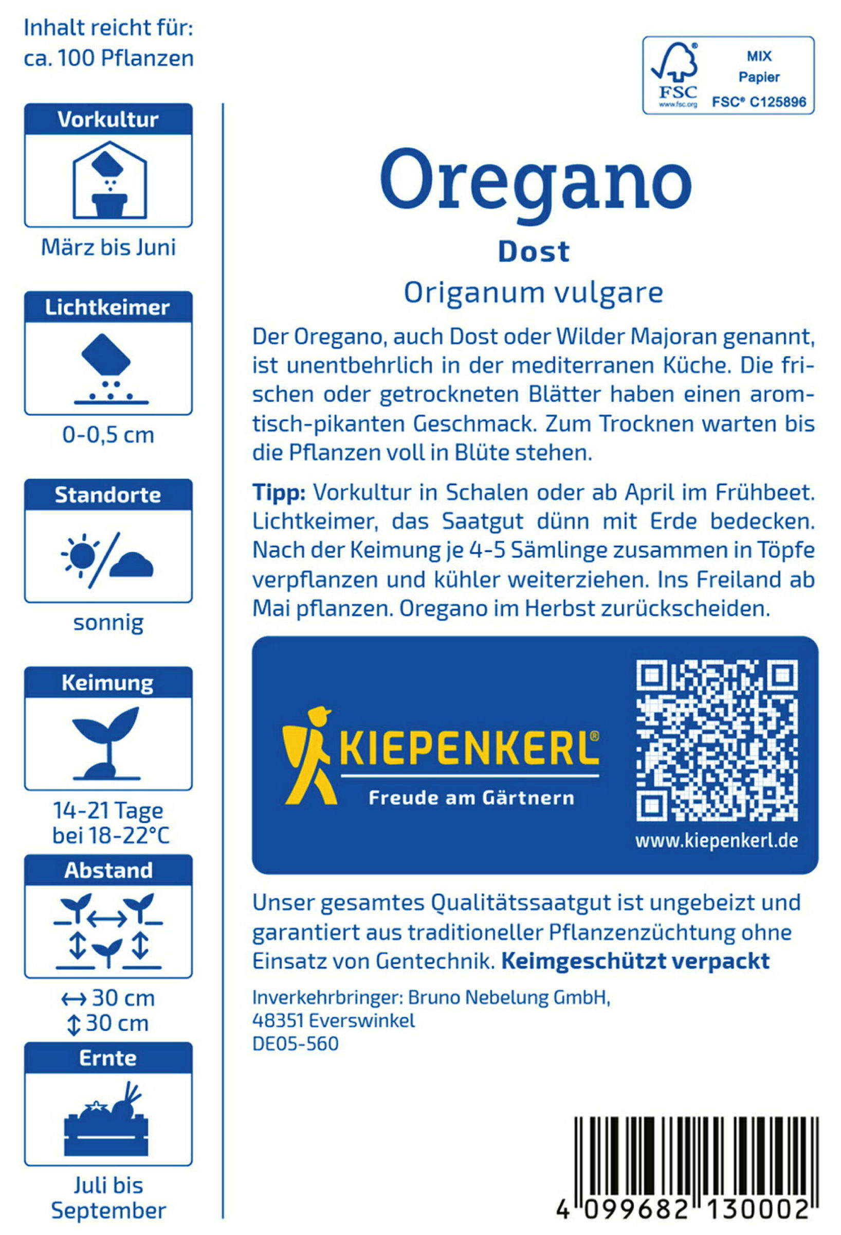 Kiepenkerl Oregano Dost