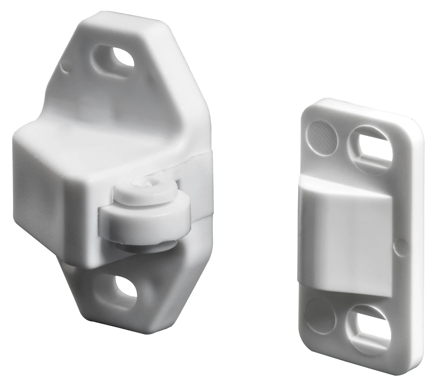 Rollschnäpper 19x35x27mm KS weiß, 2 Stück
