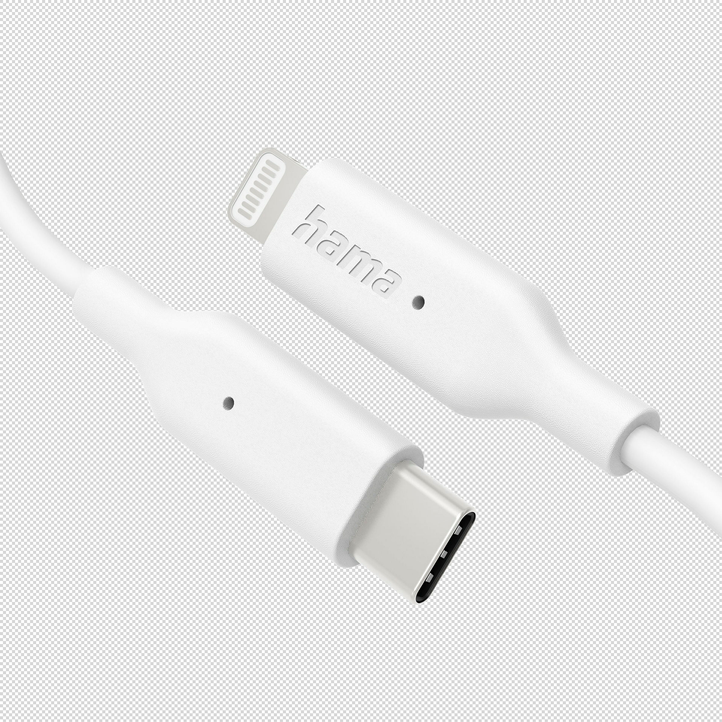 Hama Ladekabel, USB-C - Lightning, 1 m, Weiß