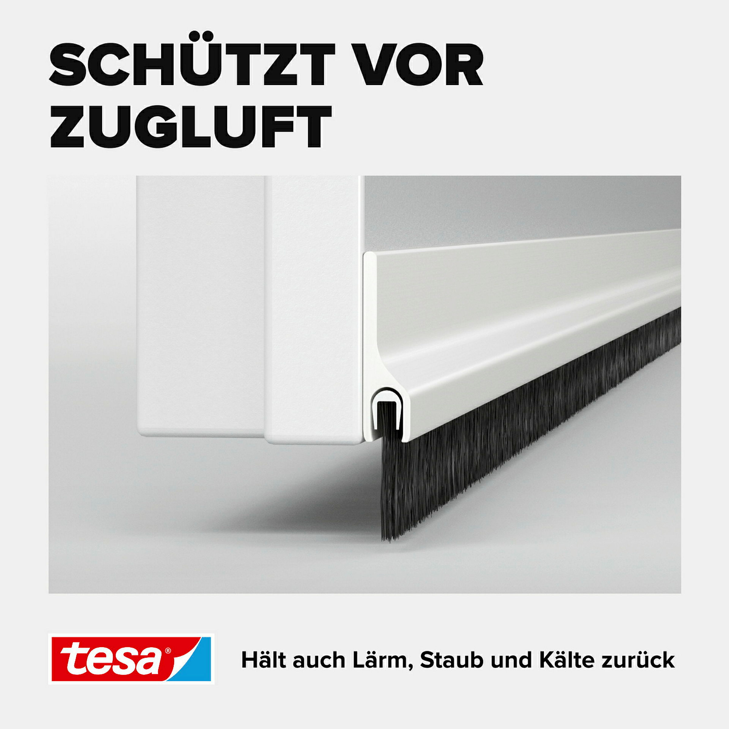 tesamoll® Türdichtschiene für Textilböden weiß