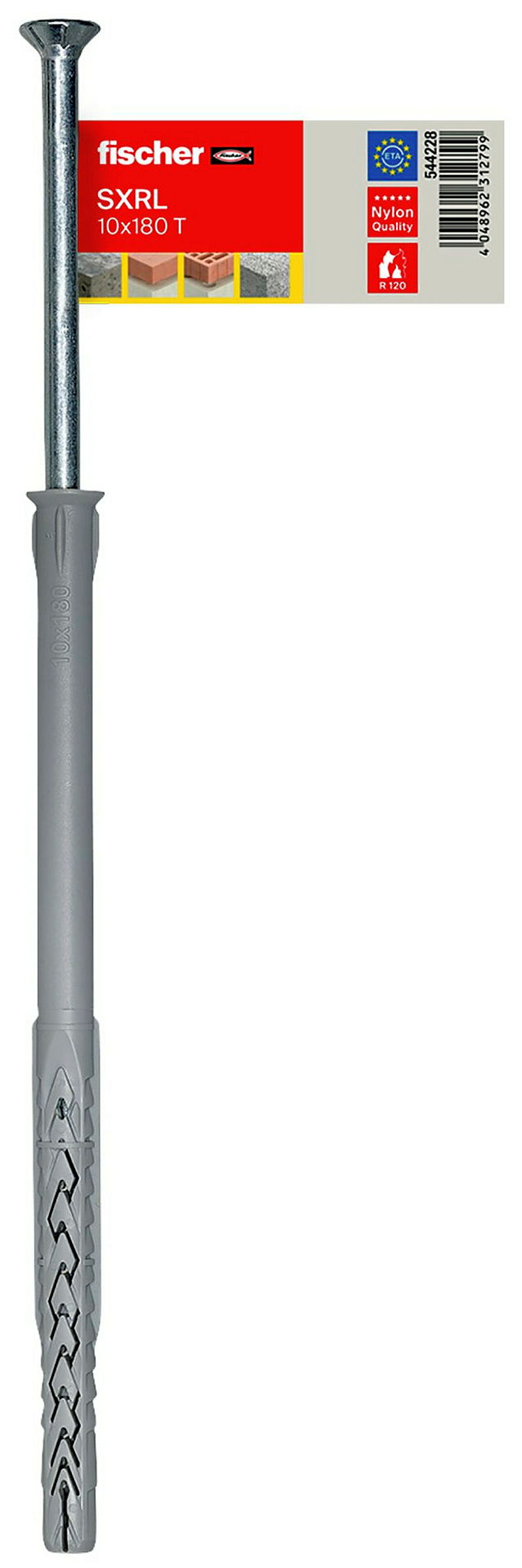 fischer Langschaftdübel SXRL 10 x 180 T E Senkkopfschraube