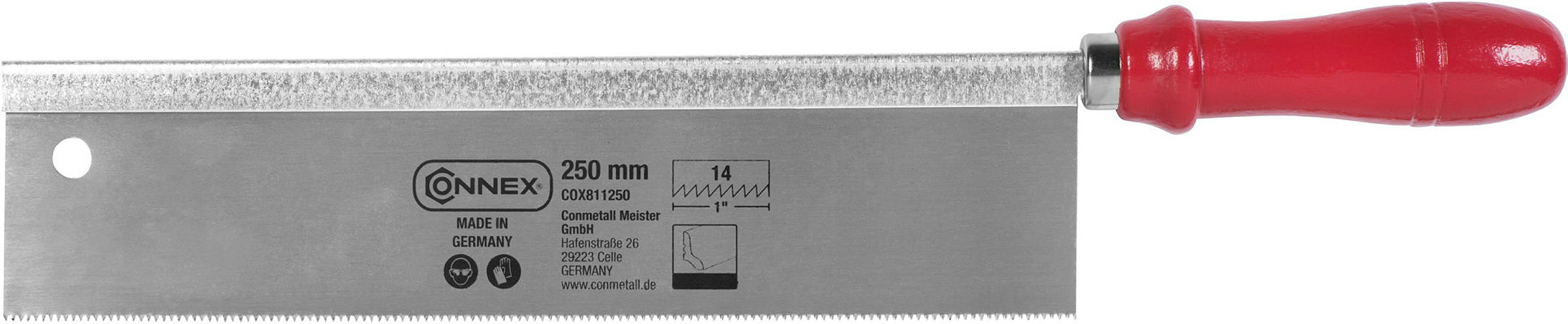 Feinsäge 250mm ger.