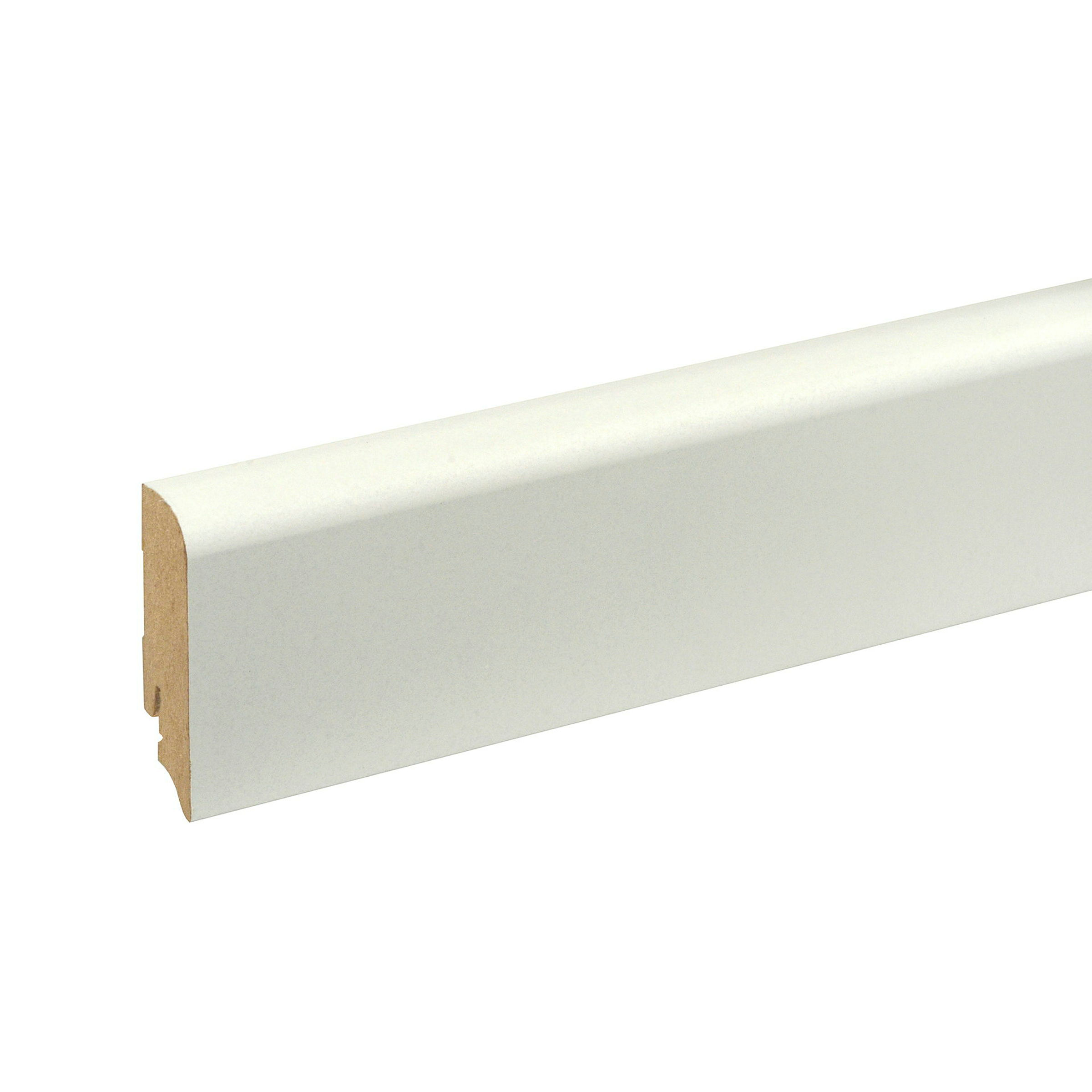 Sockelleiste 19x70x2400mm, weiß foliert (RAL9016), überstreichbar