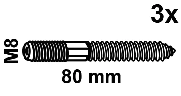 Stockschraube, M8 x 80 mm (3x)