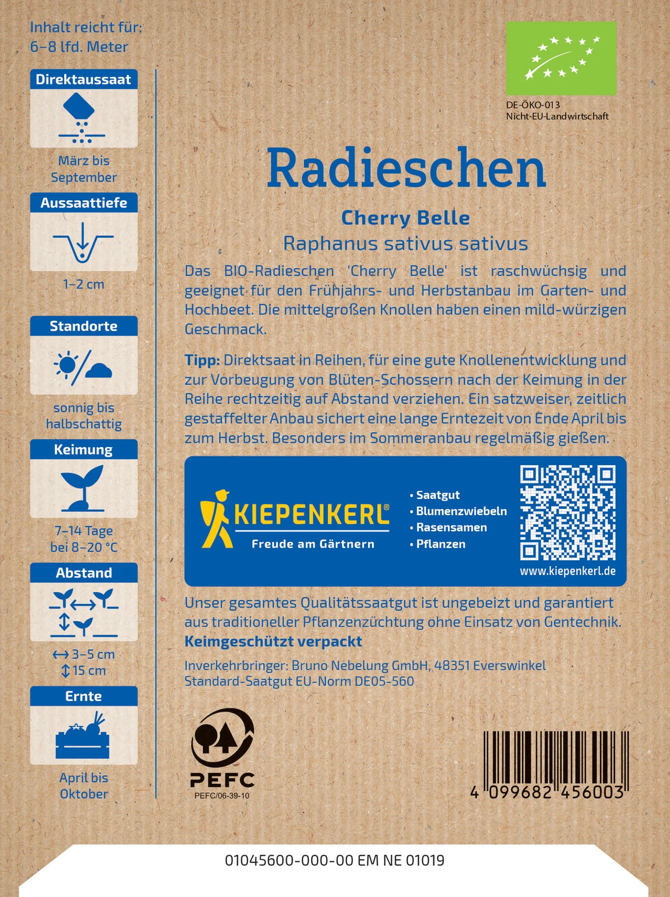 Kiepenkerl BIO Radieschen Cherry Belle