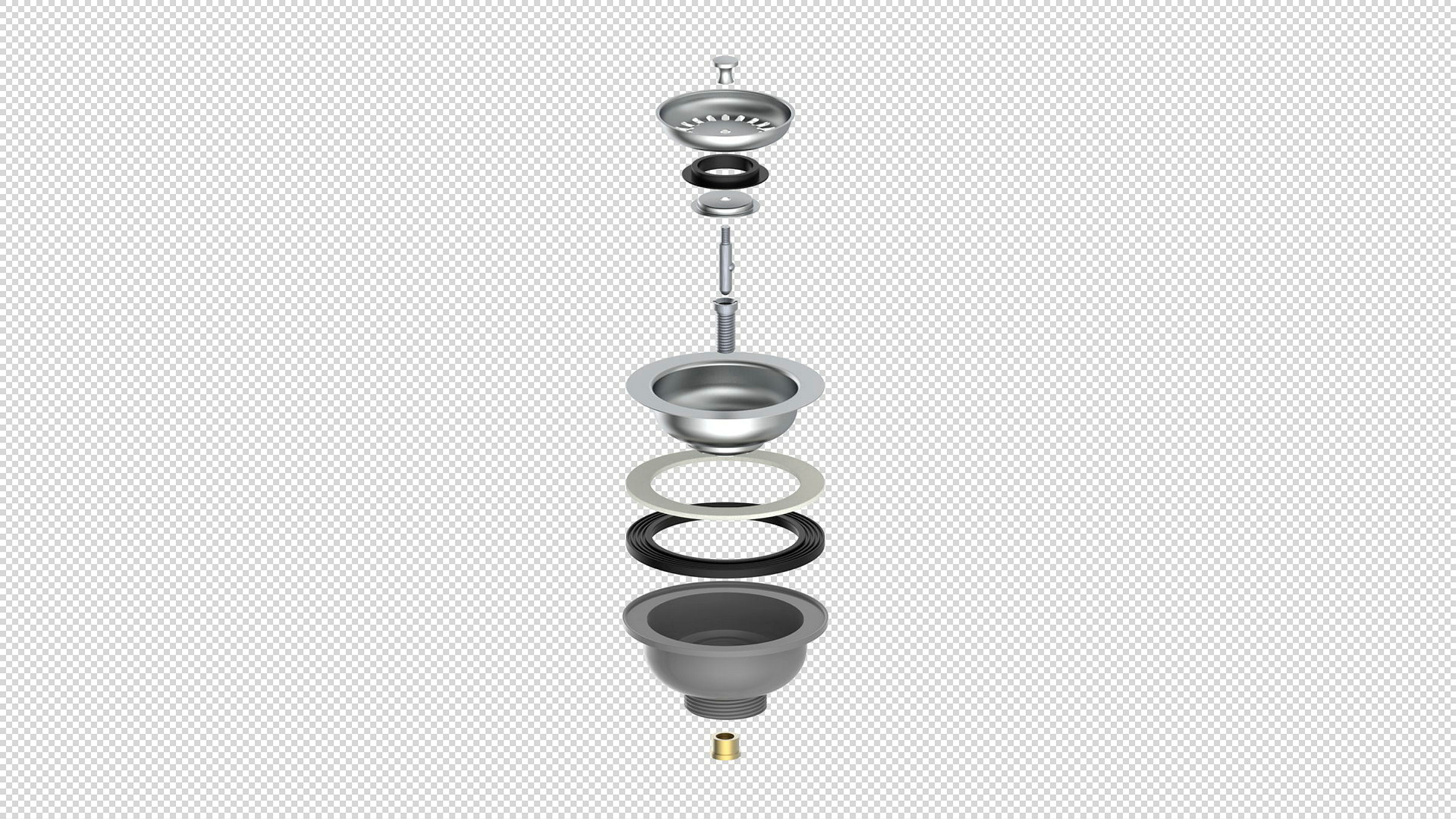 ECO-SAVE KS Korbventil, Grau, 1 1/2''AG, Edelstahl-Ventilkelch & Sieb Ø 114