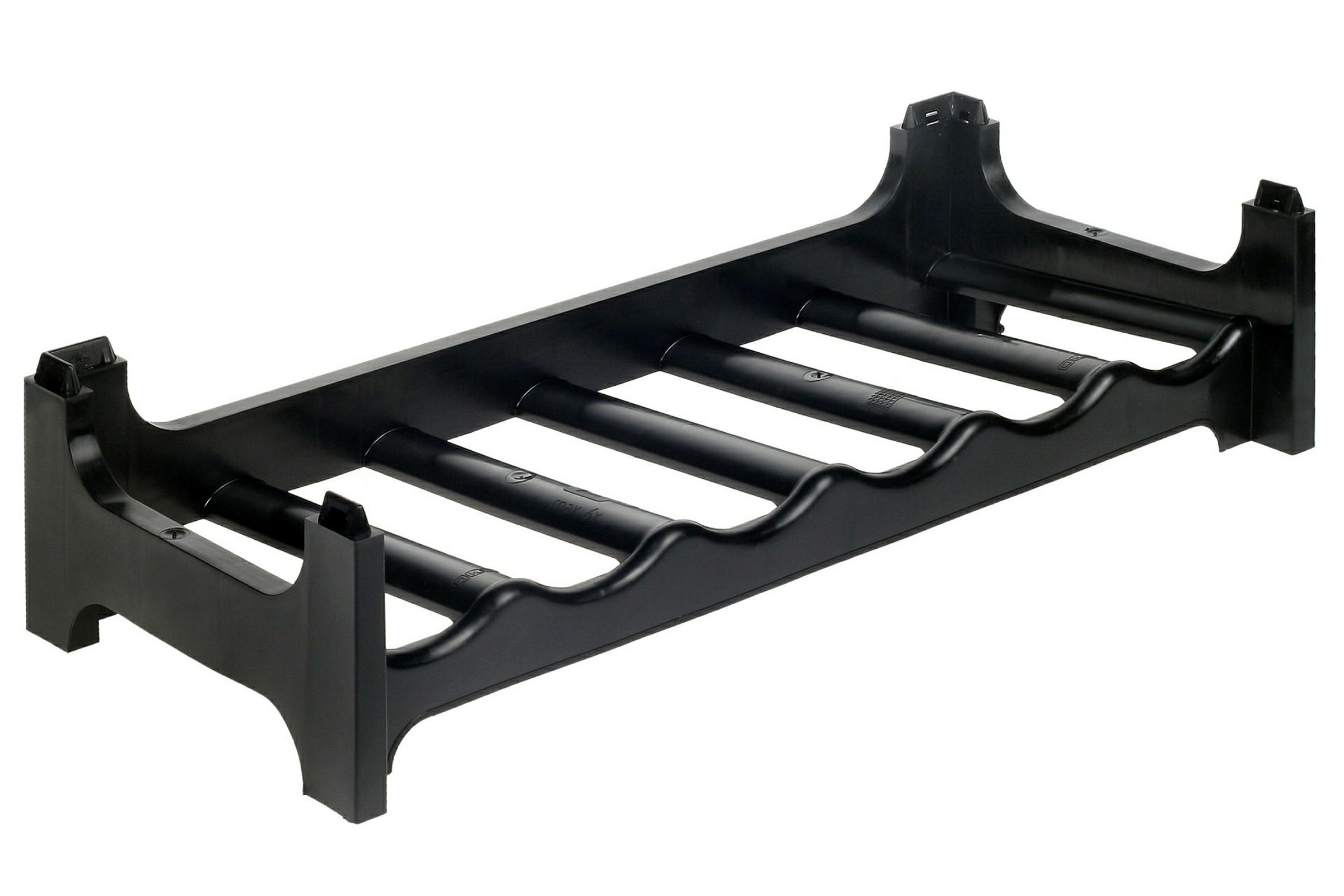 keeeper Flaschenregal für 6 Flaschen, 60 x 28 x 14 cm, Rico, Schwarz