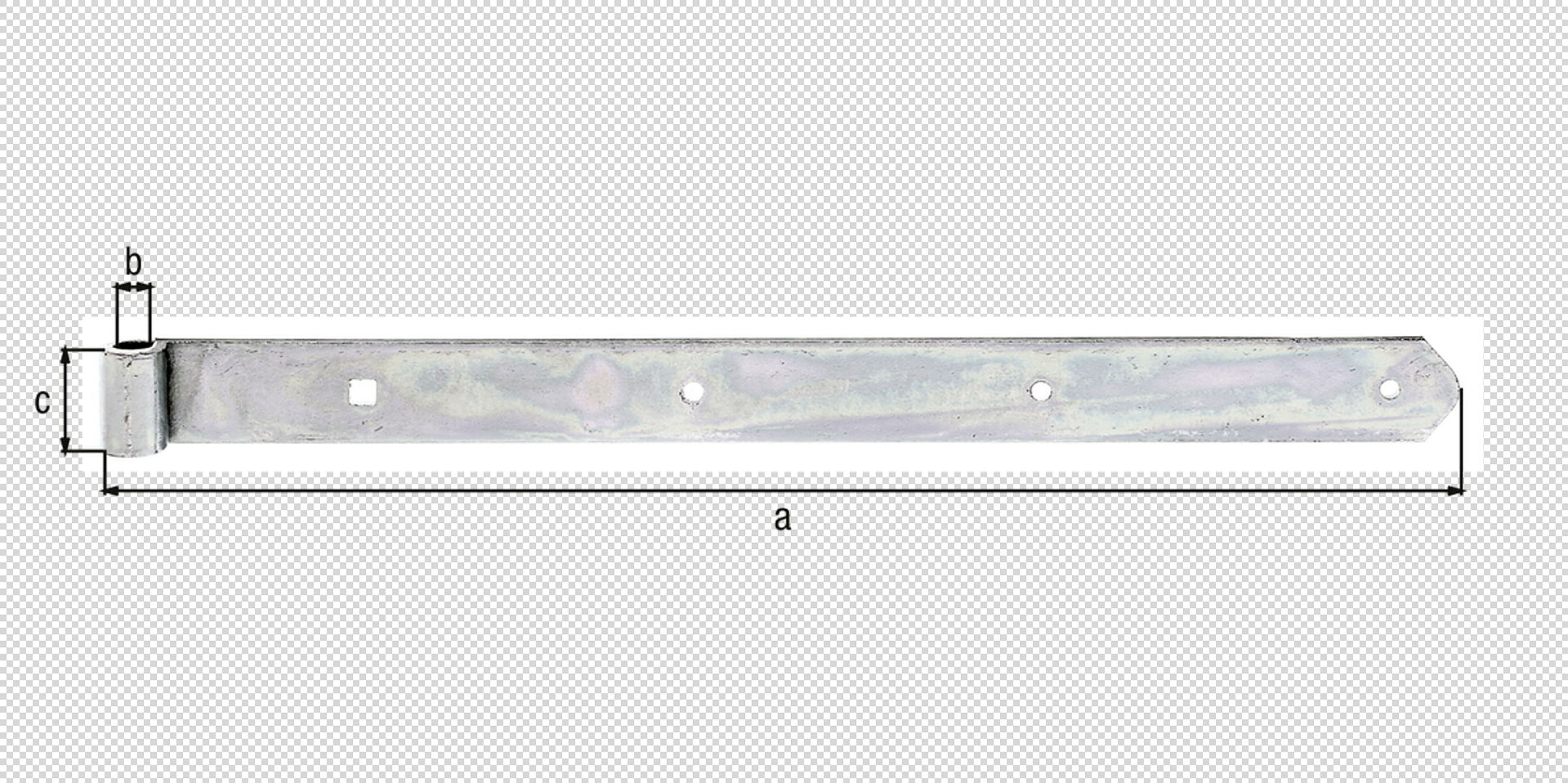 Ladenband gerade Abschluss abgerundet 500x40Ø13 verzinkt