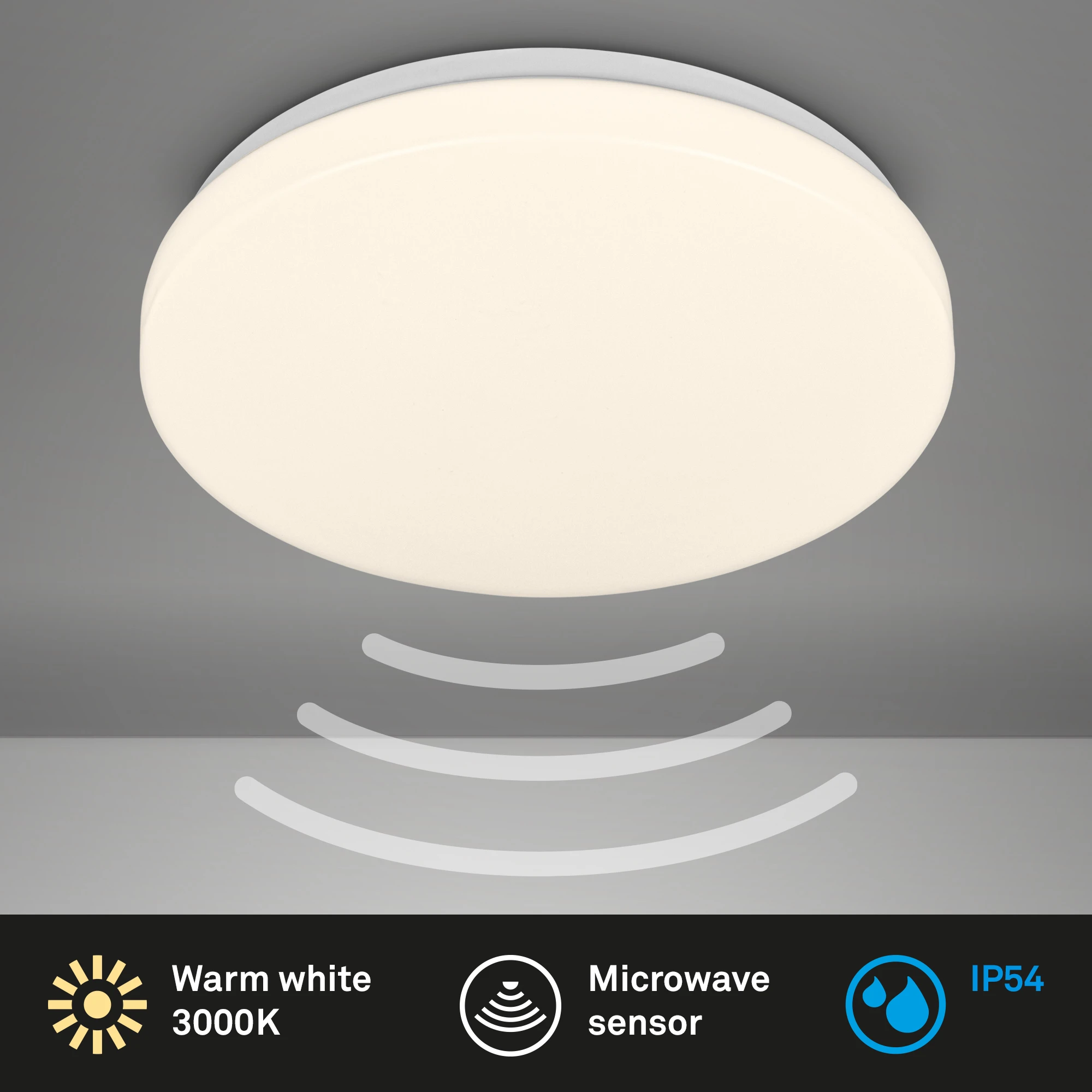 WALK LED ceiling light,sensor,Weiß, LED/13W, IP54