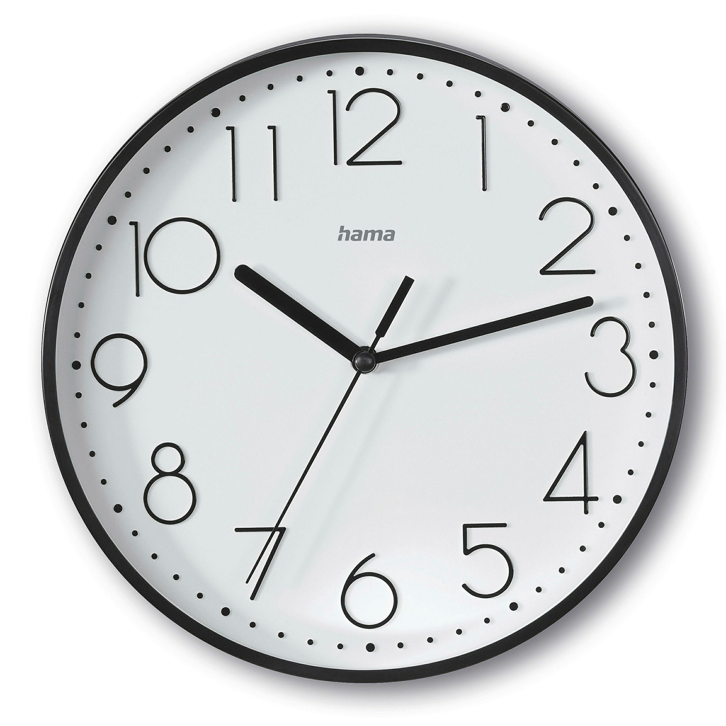 Hama Wanduhr'Salina'', Ø 22 cm, ohne Ticken, Schwarz