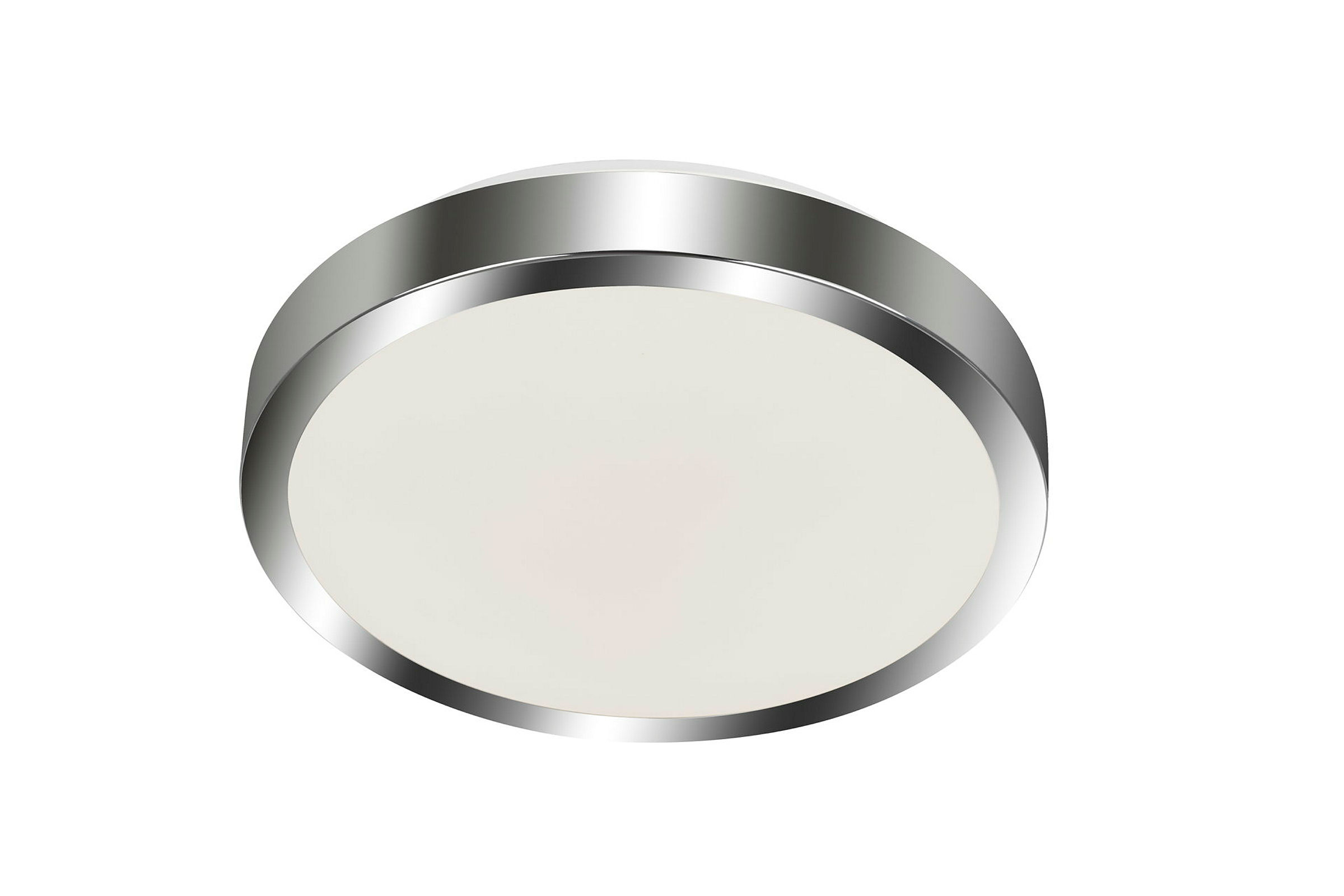 LED Bad Deckenleuchte mit Metallrahmen, weiß-chrom, 1xLED-Platine/15W