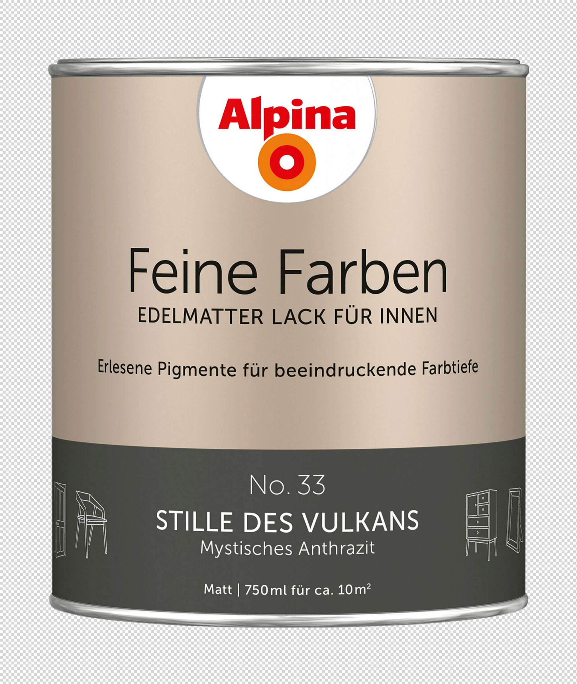 Alpina Feine Farben Lack No. 33 Stille des Vulkans® edelmatt 750ml