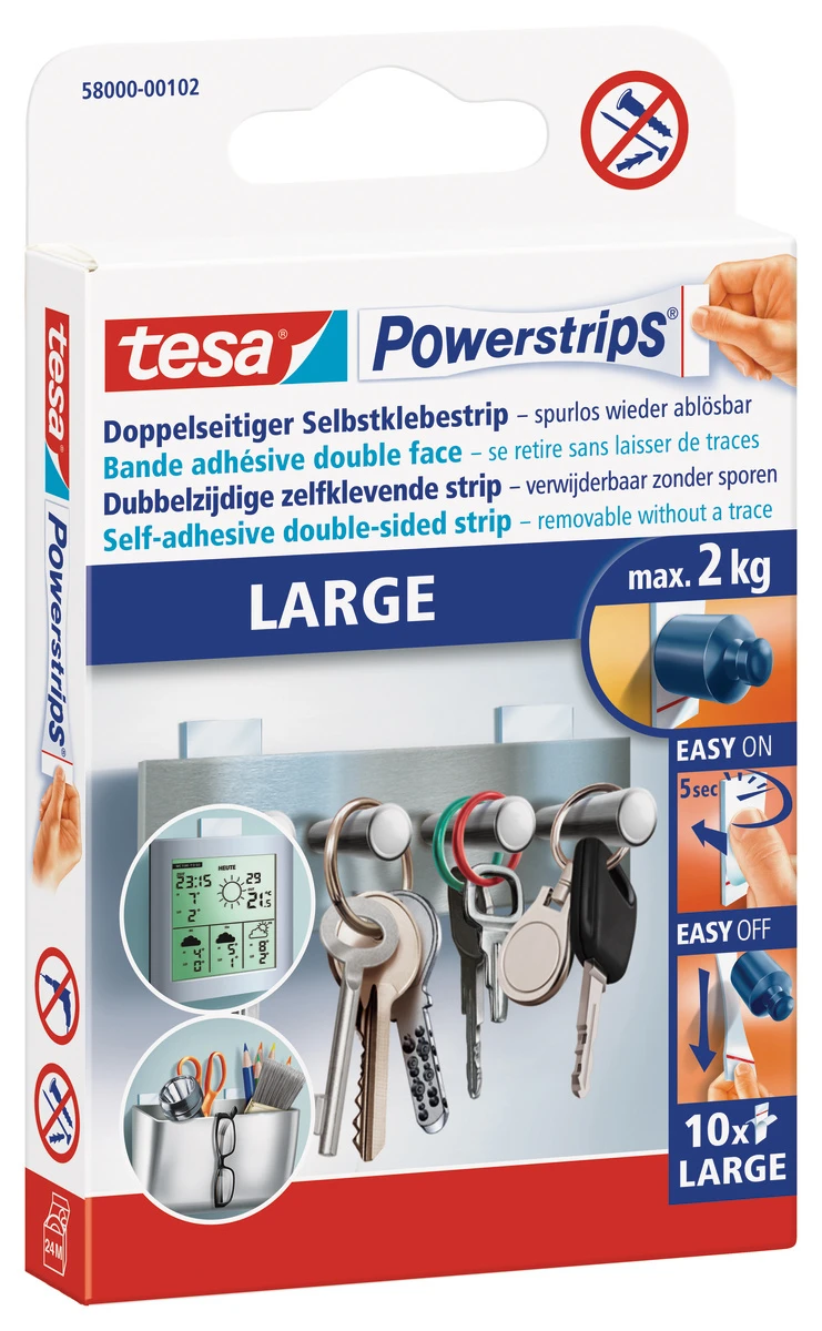 tesa® Powerstrips® LARGE weiss, 10 Strips